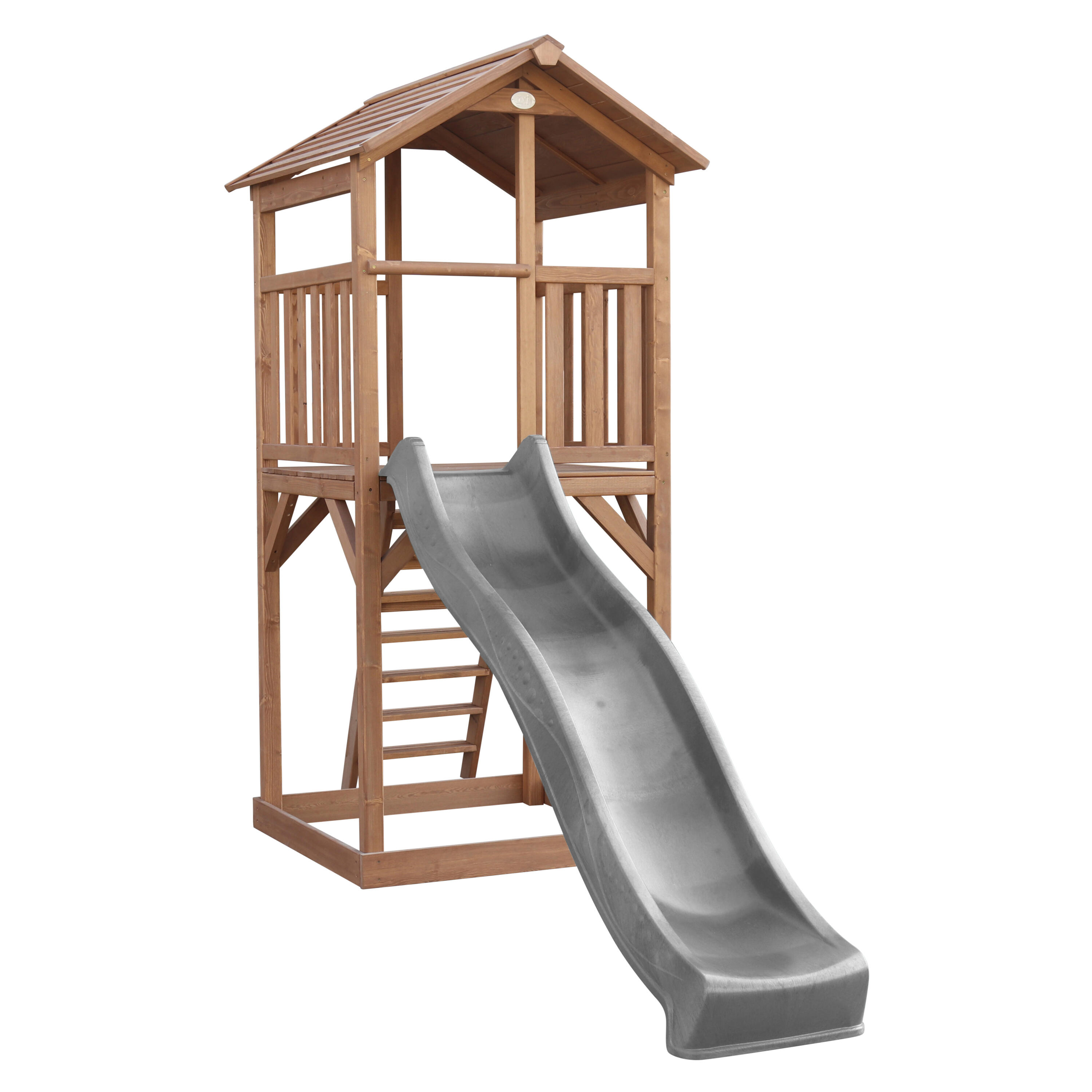 Aire de jeux Beach Tower Marron - Toboggan Gris 5/7
