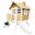 AXI Robin Maisonnette de jardin Marron/Blanc, Toboggan Blanc, Bois FSC