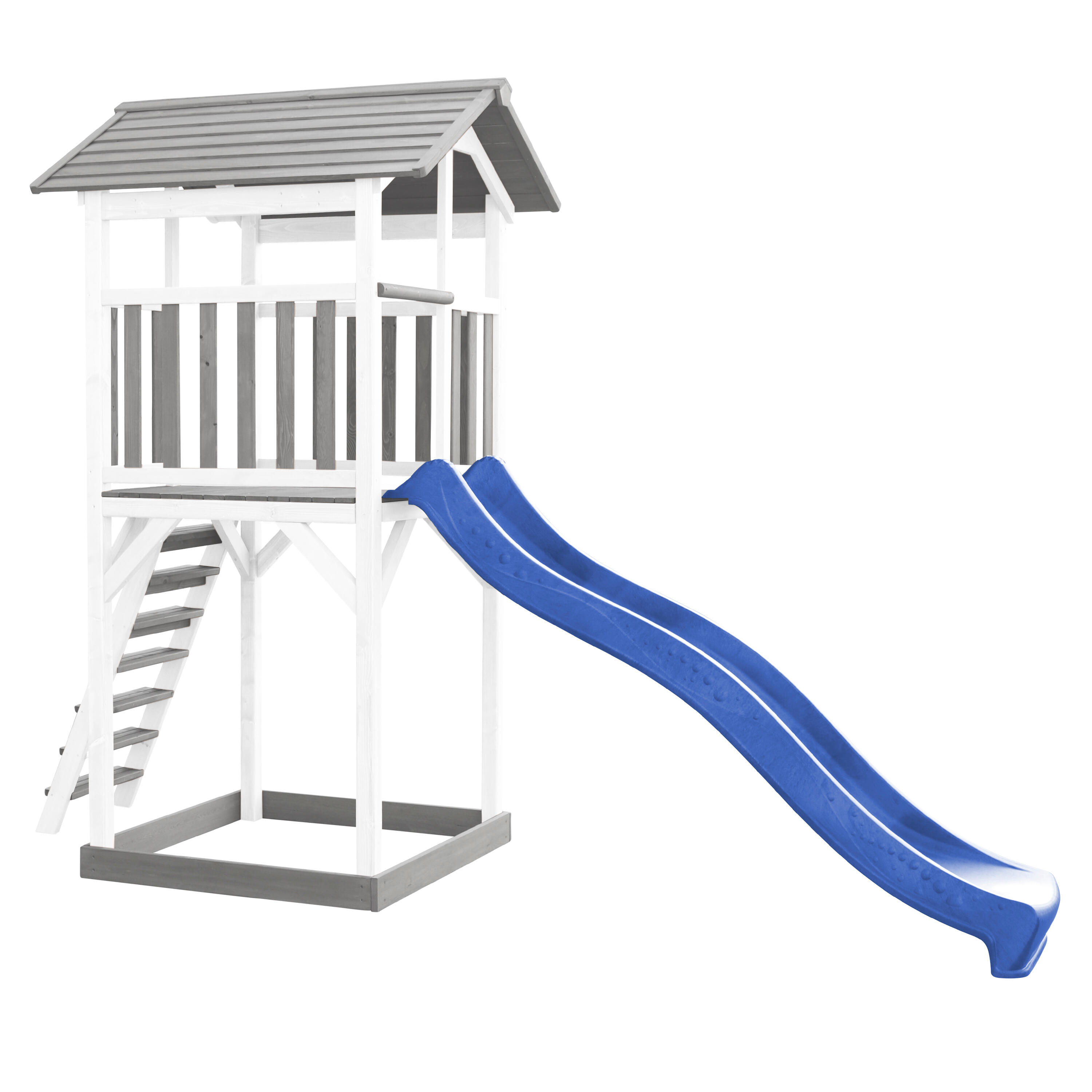 Aire de jeux Beach Tower Grise/Blanche - Toboggan Bleu 6/7