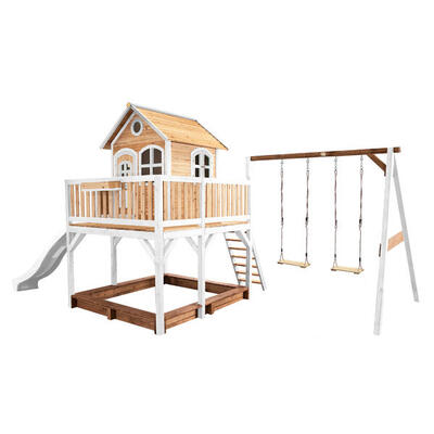 AXI Liam Kinderhaus. Sandkasten. 2 Schaukeln und Rutsche Weiß