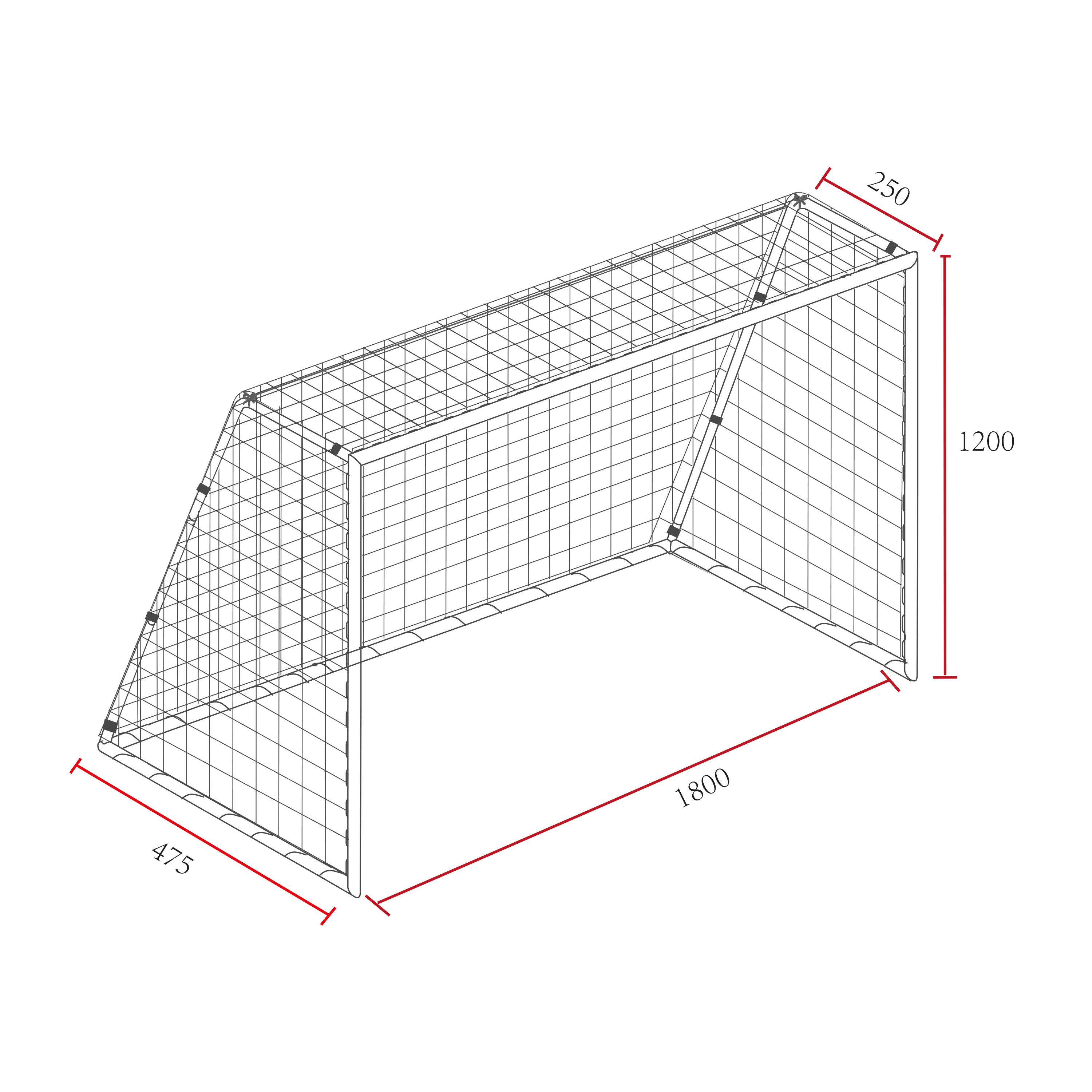 Porta da calcio 180 cm | Antracite, Cristiano 4/7