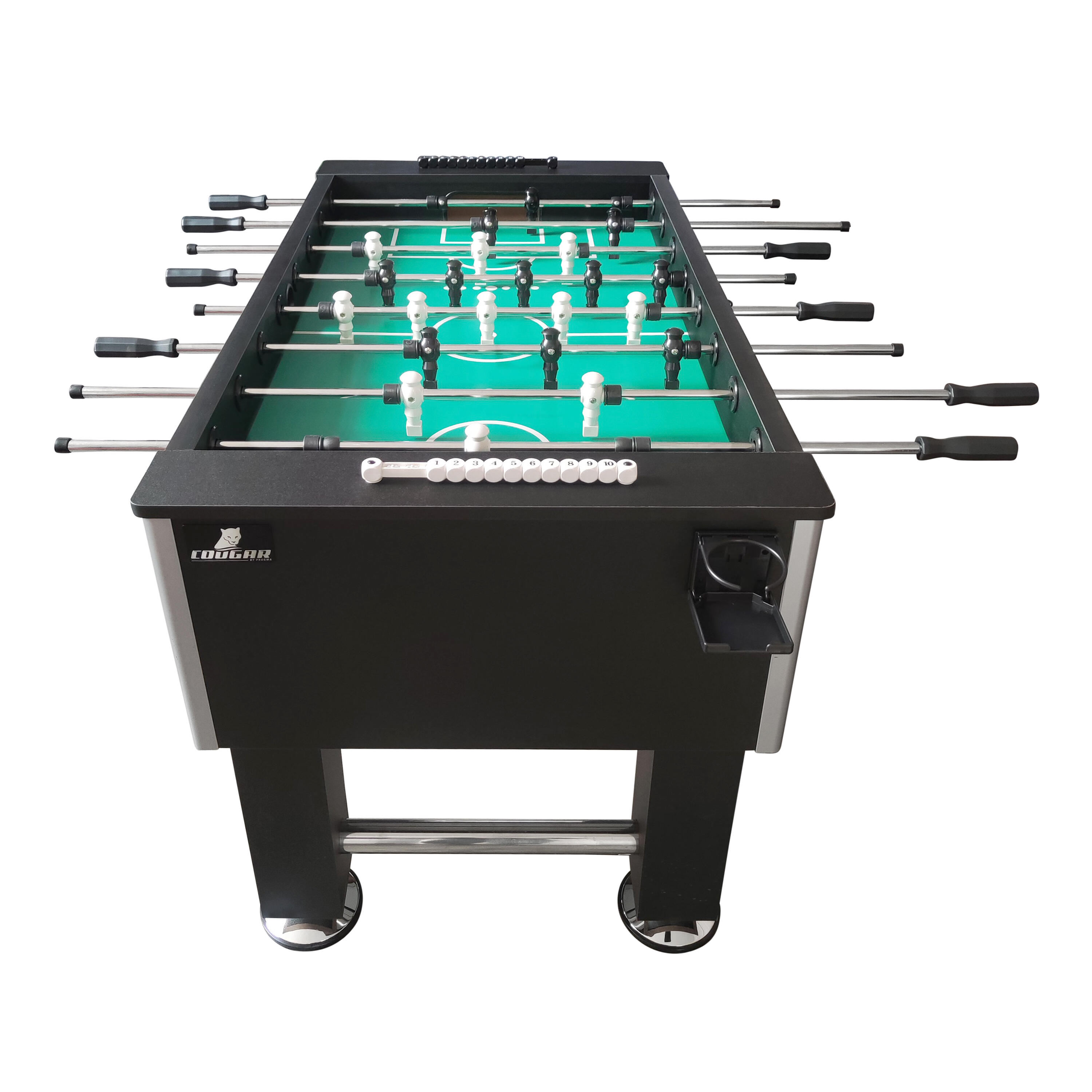 Cougar Defender Voetbaltafel met Bekerhouder Zwart, 4 ballen (Ø36 mm) 3/7