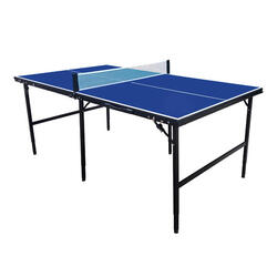 Table de Ping Pong Portable, Midi 1800, Aluminium, Protections Angles, Bleu