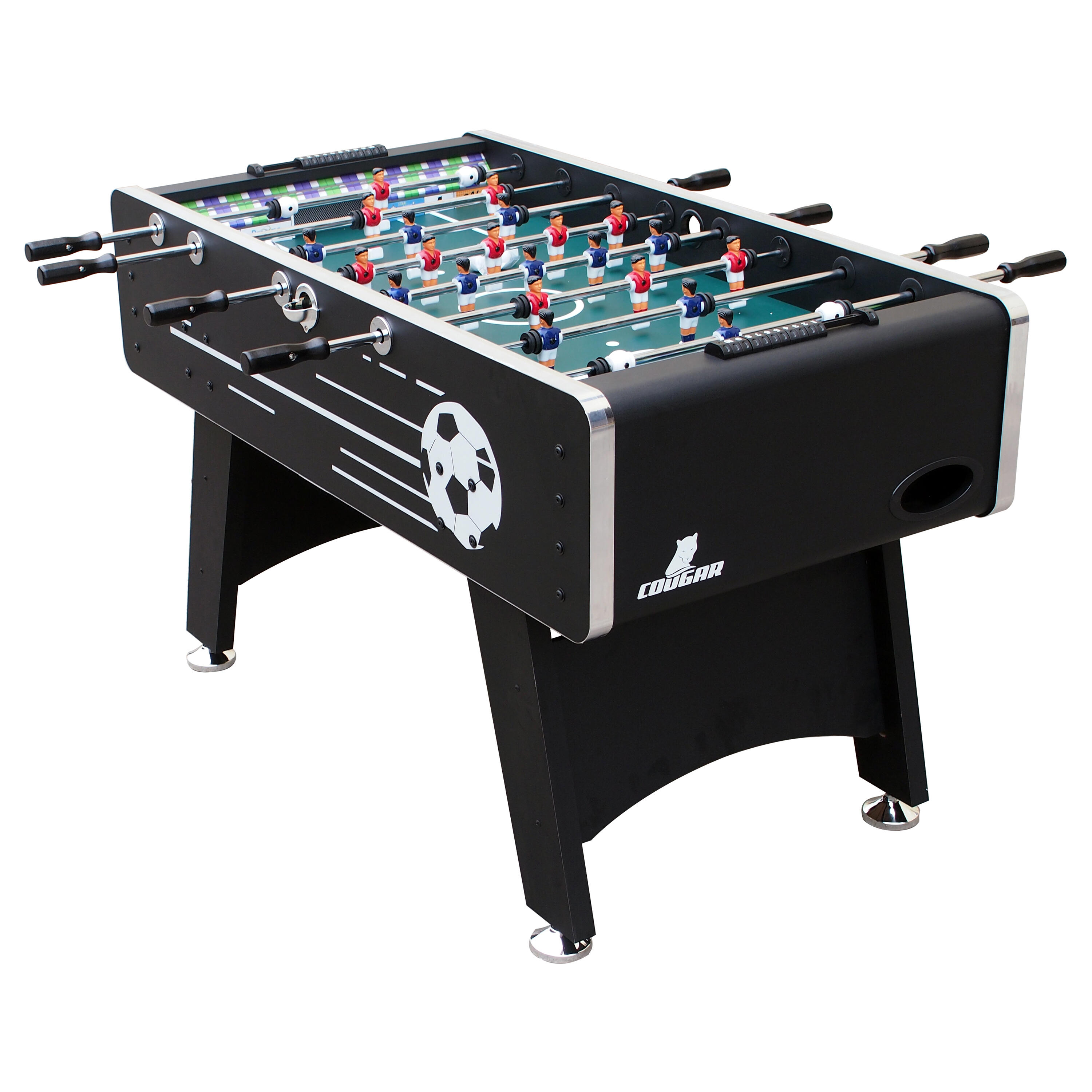 Cougar Arena TS Voetbaltafel , Zwarte, 4 ballen & scoreteller 1/7