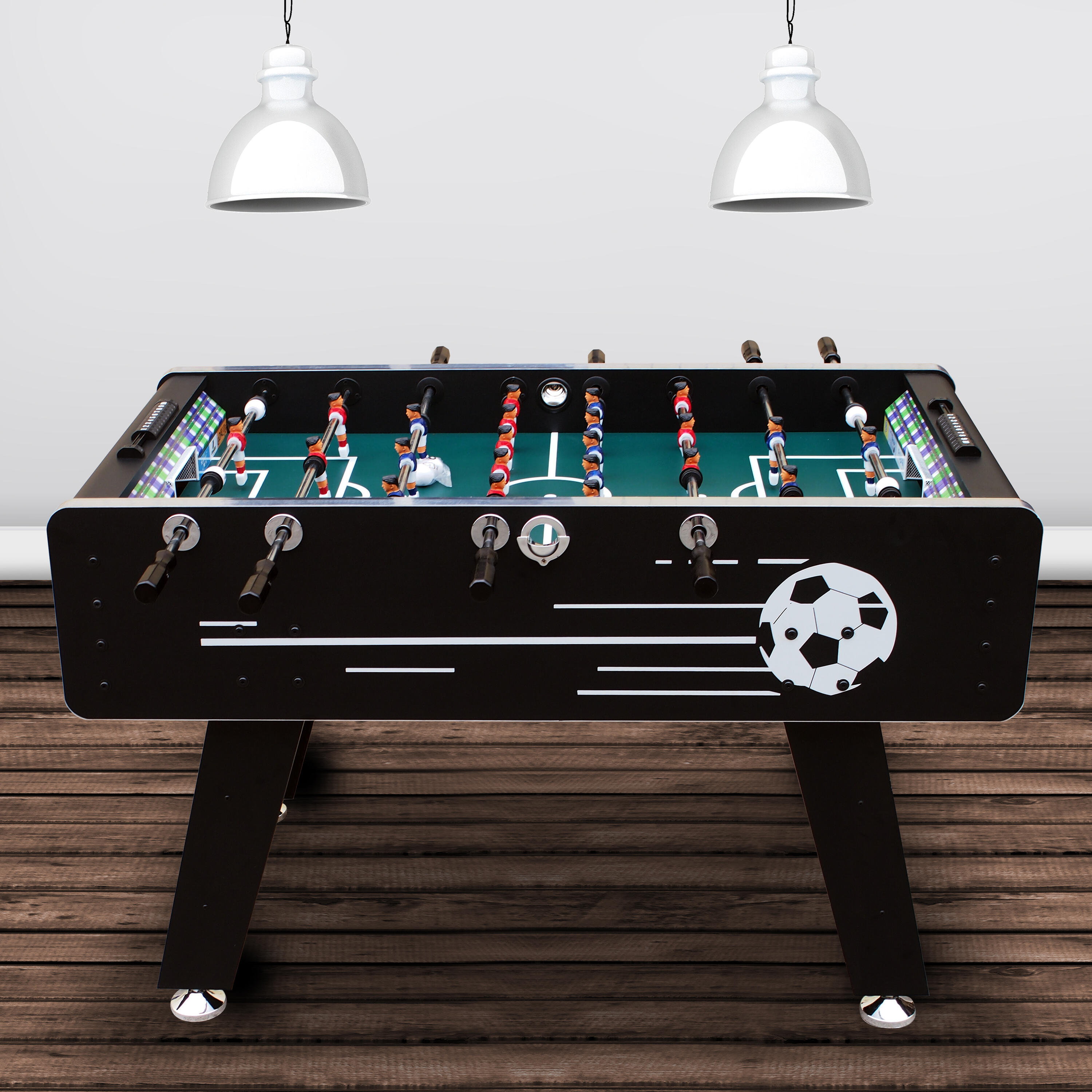Cougar Arena TS Voetbaltafel , Zwarte, 4 ballen & scoreteller 6/7