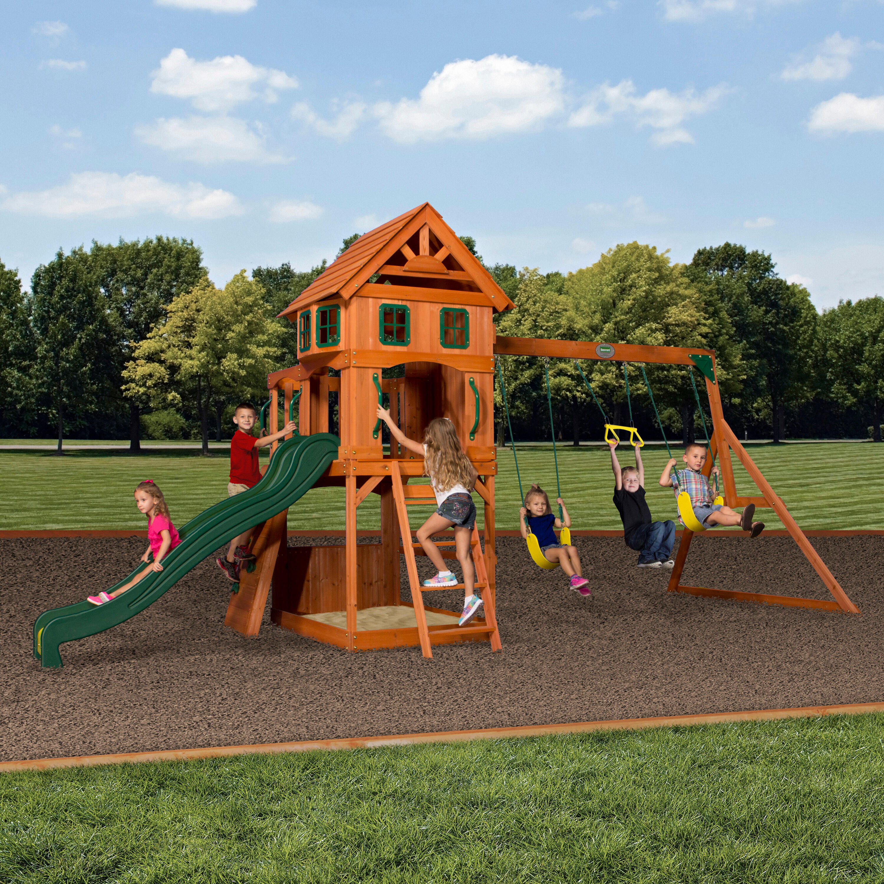 Parque Infantil de madera con columpio/tobogán Atlantic 3/7