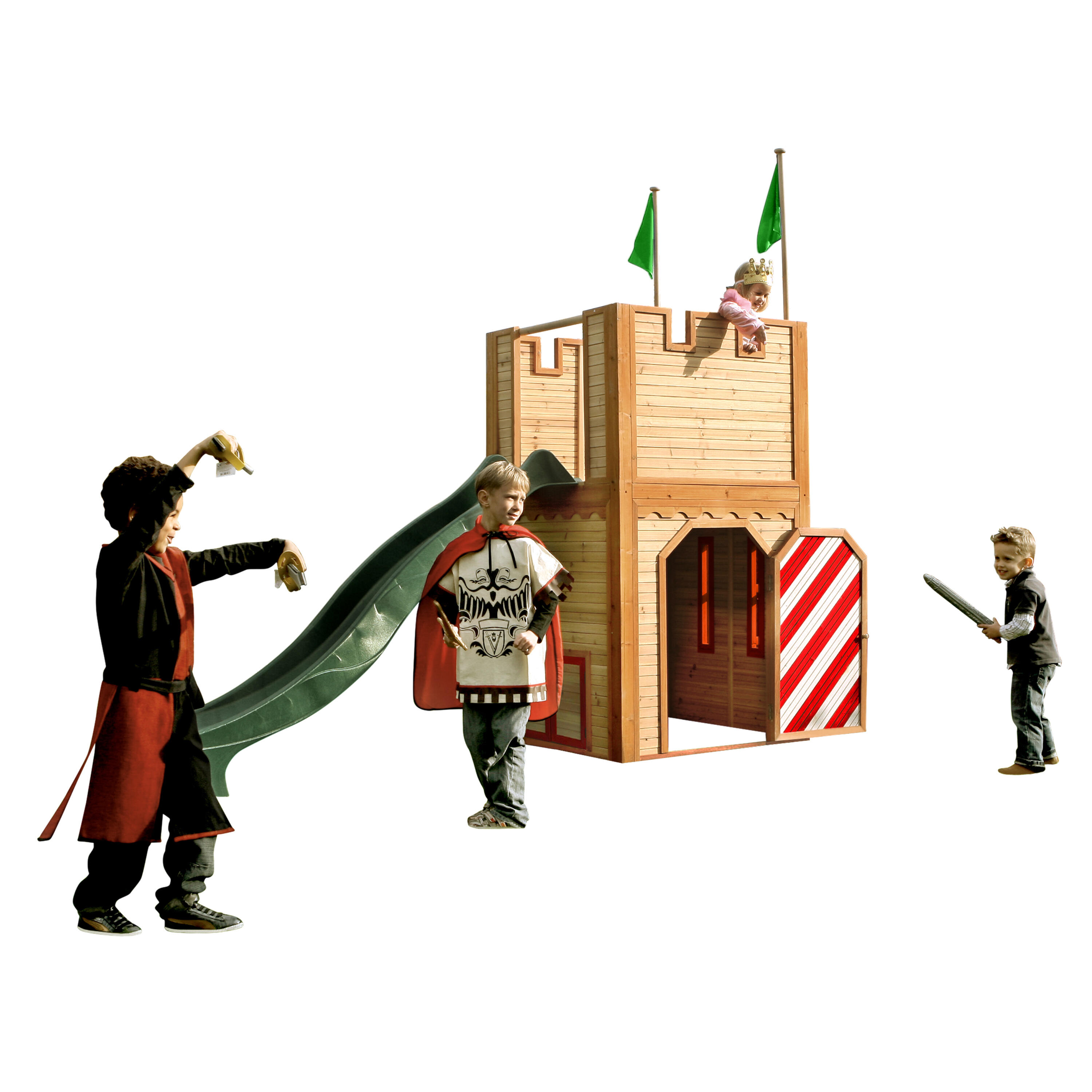 Drewniany domek dla dzieci, drewniana chatka, AXI Arthur, zjeżdżalnia 2/7