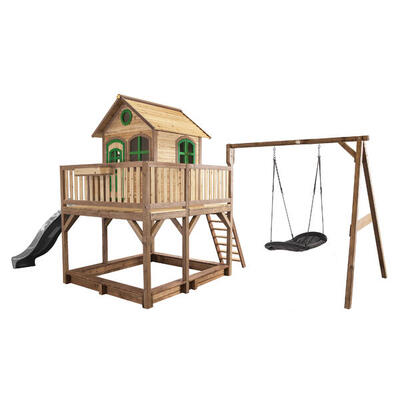 AXI Liam Kinderhaus. Sandkasten. Schaukel und Rutsche Grau