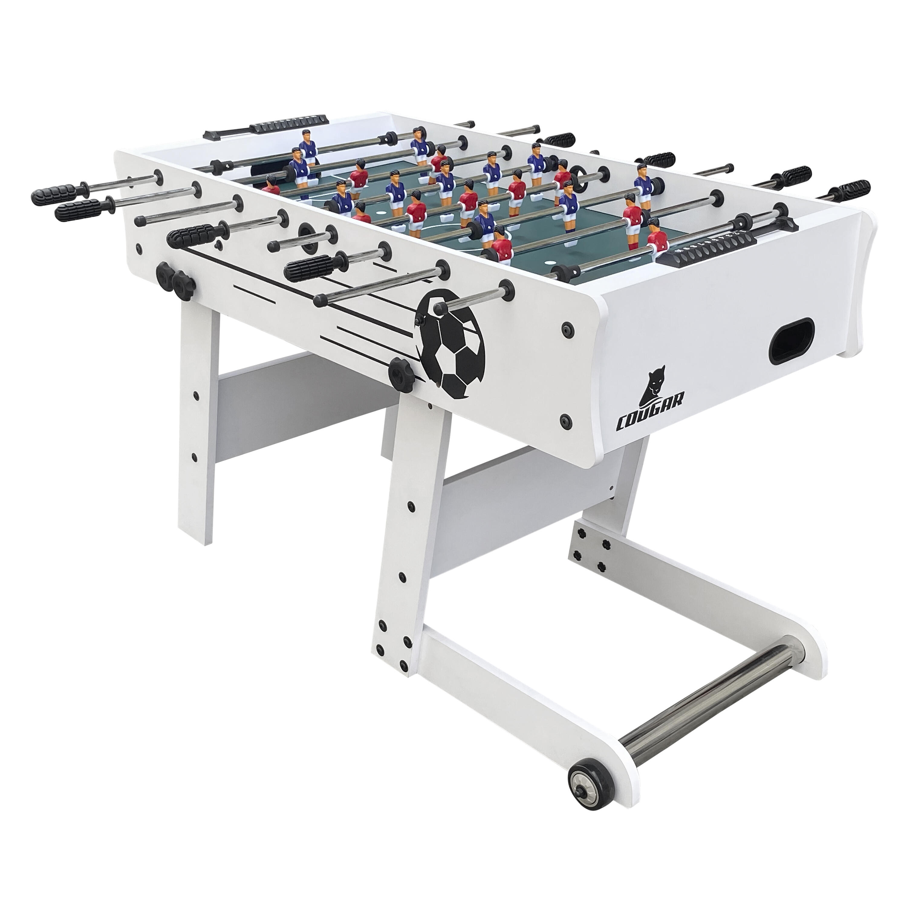 Cougar - Babyfoot Pliant, 2 Balles & Comptoir De Points, Scorpion Kick, Blanc - Table De Baby-foot - Blanc - Taille Unique - Decathlon