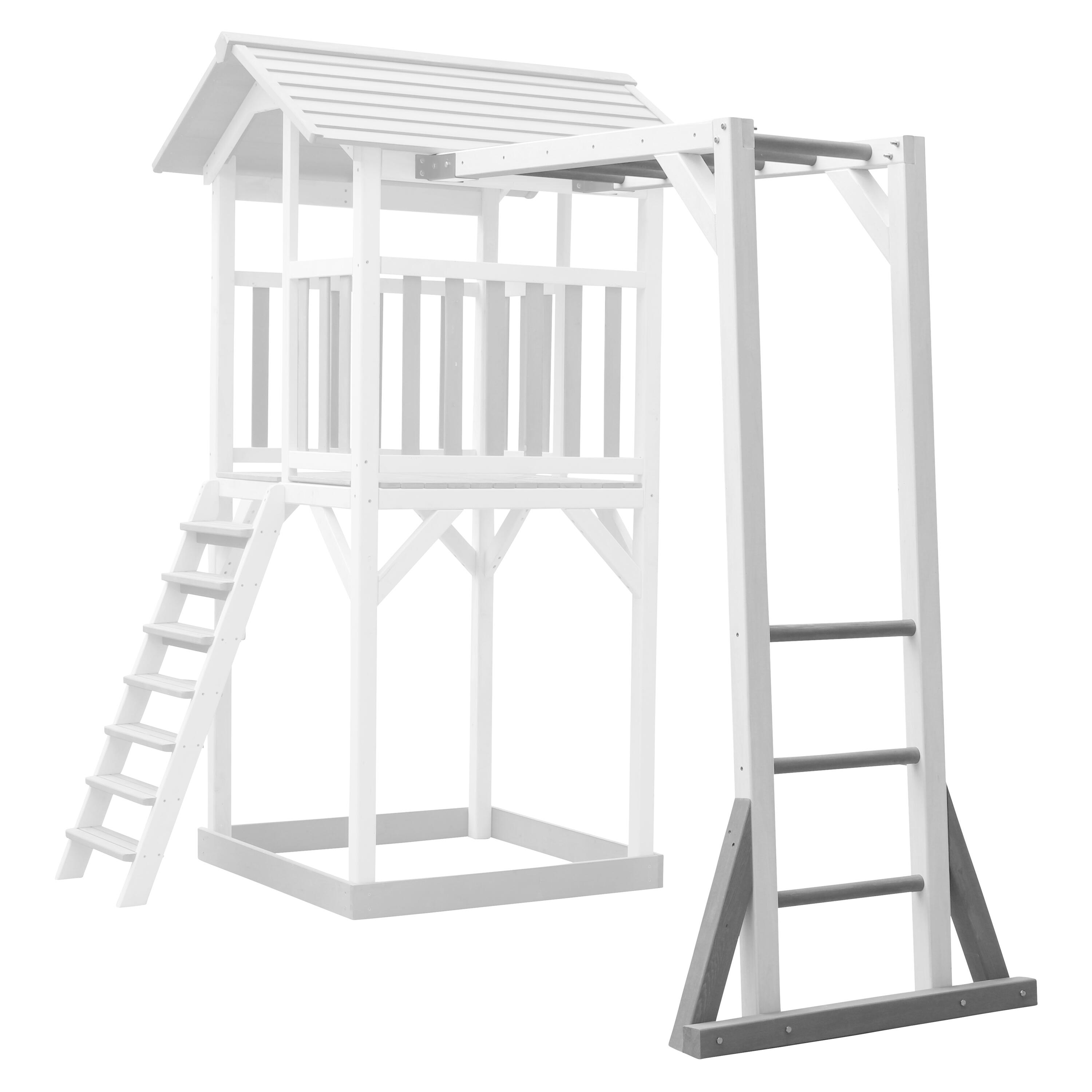 Struttura per arrampicata in legno, Beach Tower, grigio e bianco 5/7