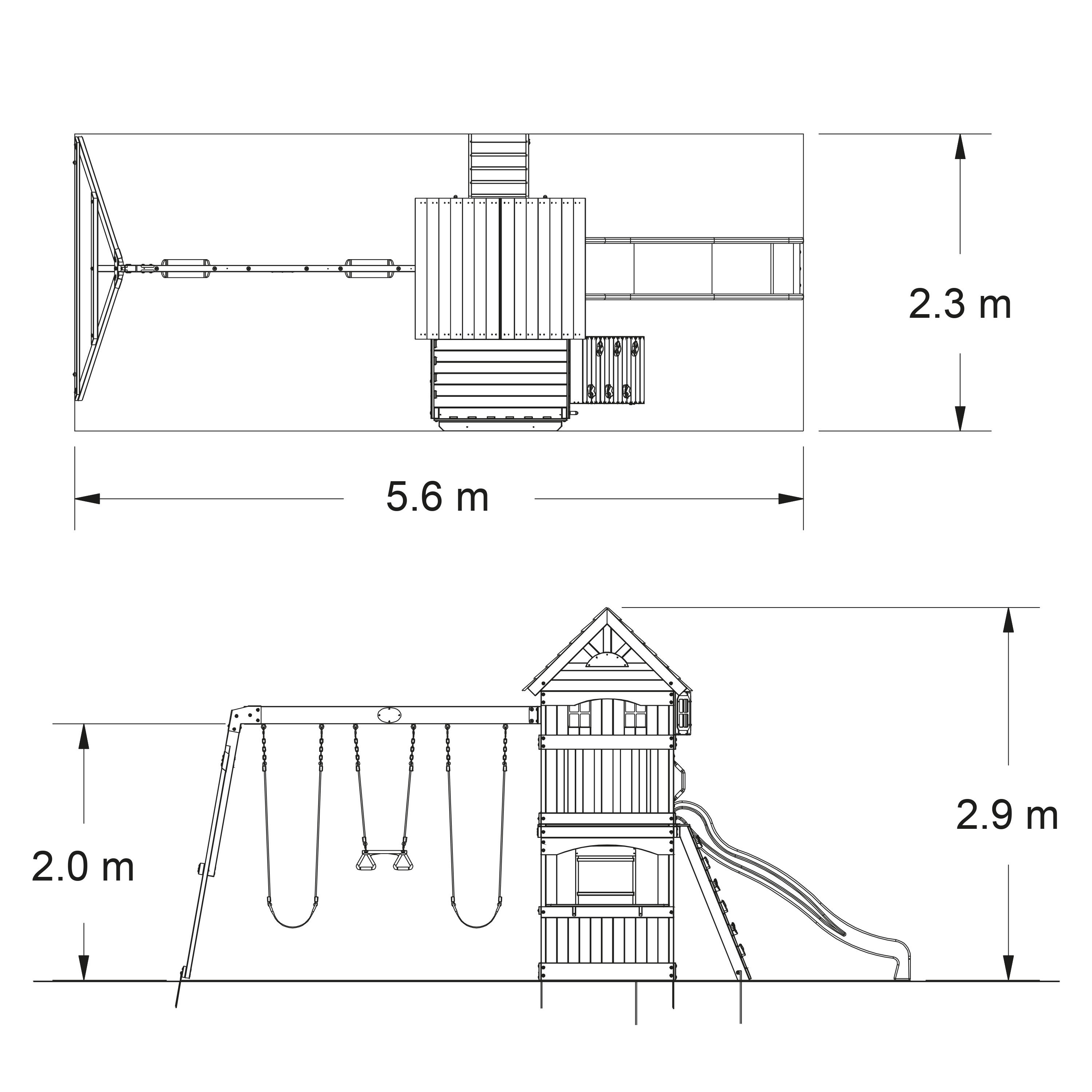 Parque Infantil de madera con columpio/tobogán Atlantic 4/7