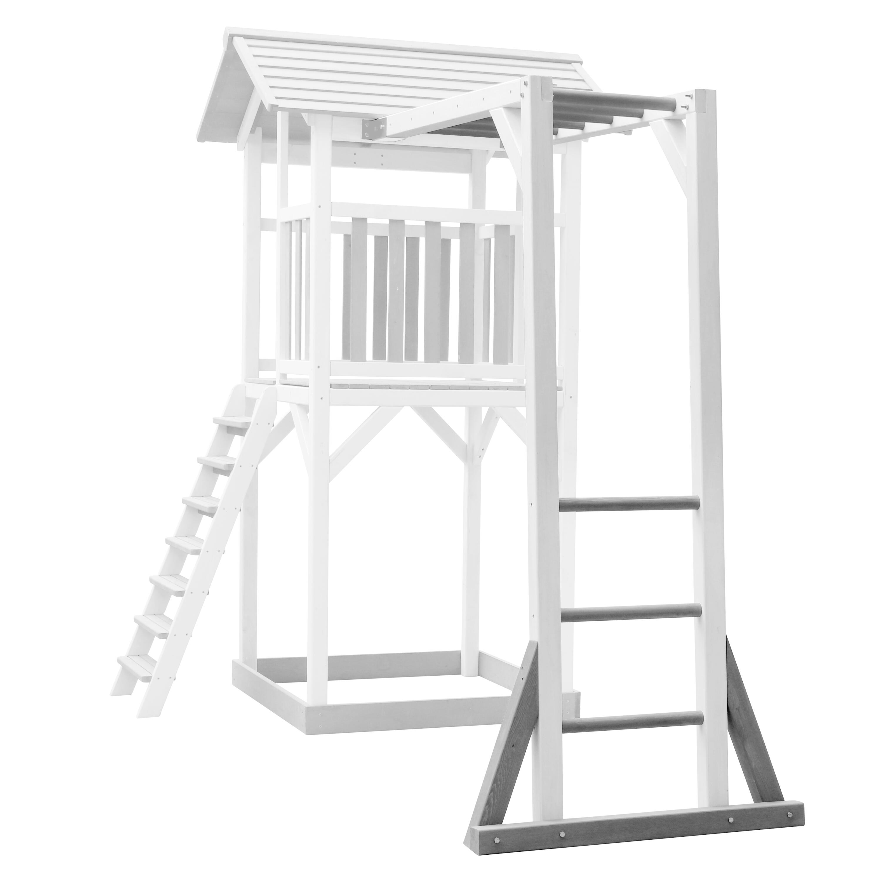 Struttura per arrampicata in legno, Beach Tower, grigio e bianco 6/7