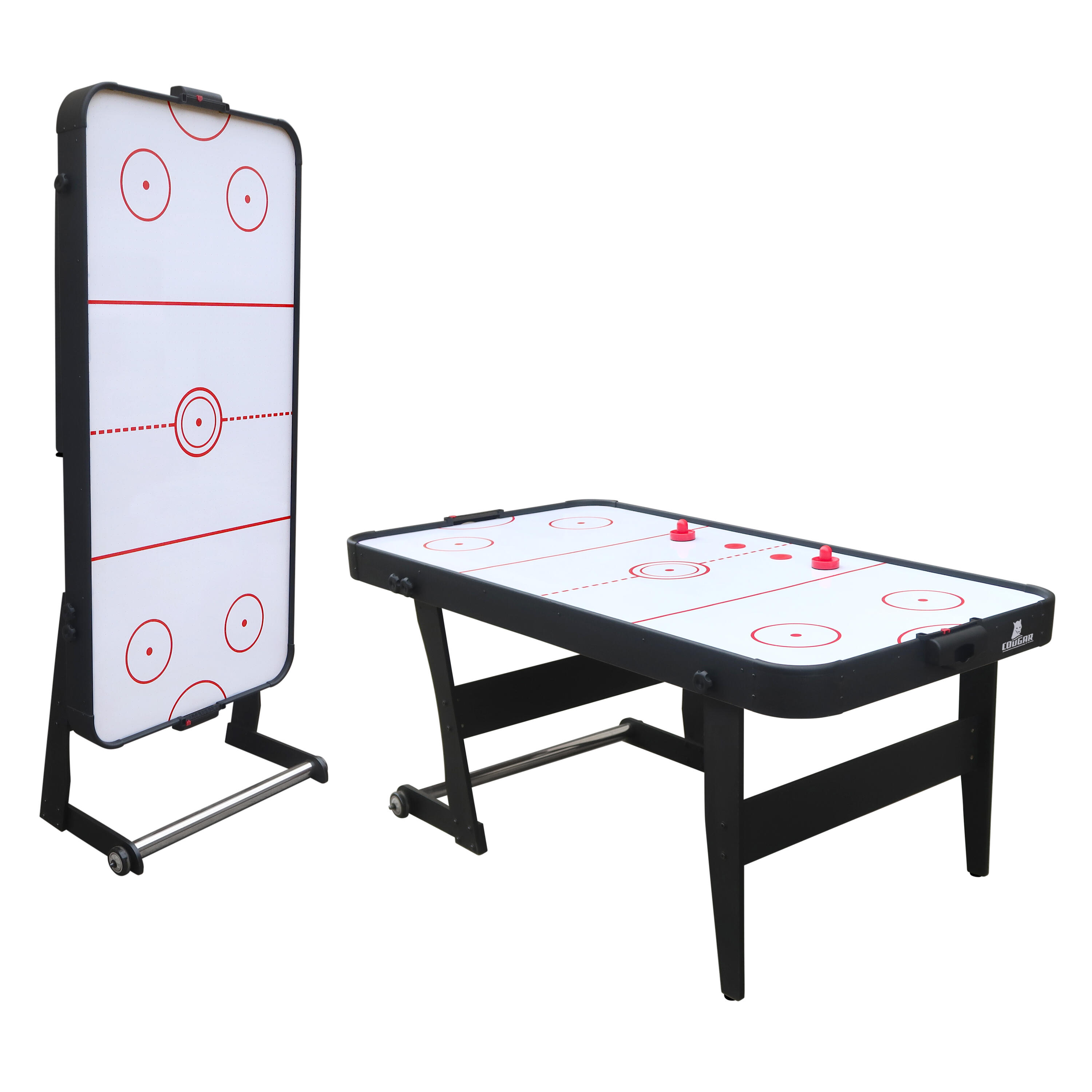 Cougar - Table Air Hockey Icing Xl, Pliable, Pour L'Intérieur | Accessoires Inclus, Noir - Table De Air Hockey - Blanc - Taille Unique - Decathlon