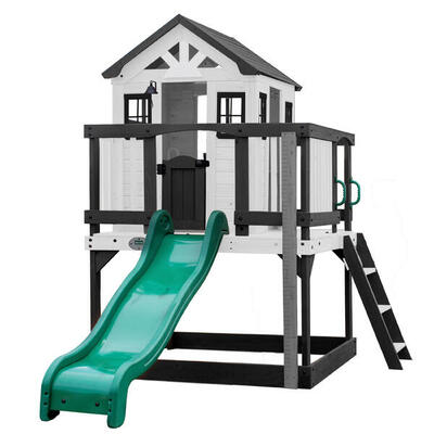 Beacon heights speelhuis met glijbaan, speelkeuken, hout, bruin