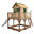 AXI Liam Maison Enfant Marron/Verte avec Bac à Sable & Toboggan Blanc