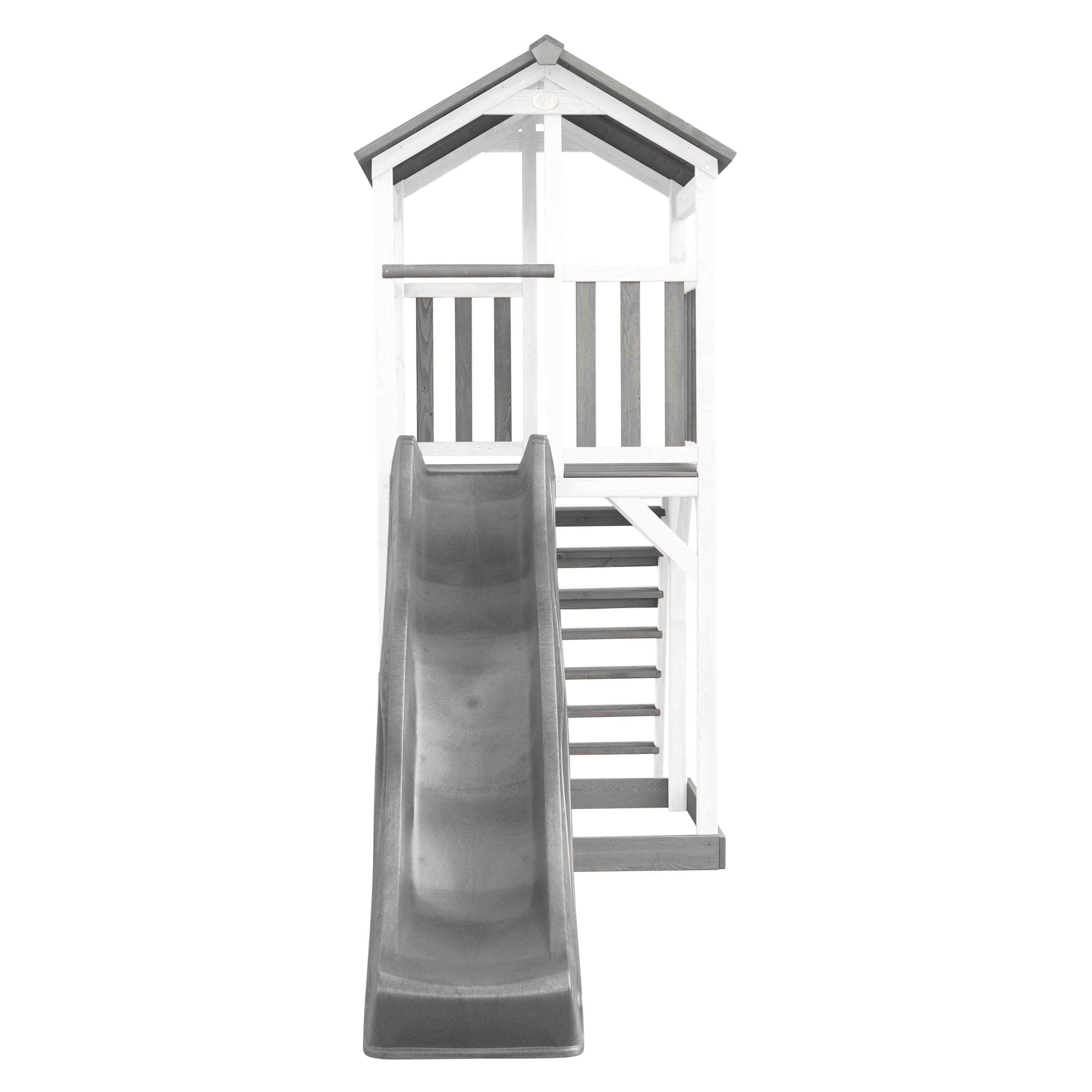 Beach Tower Spielturm Grau/Weiß, Rutsche Grau & Sandkasten 2/7