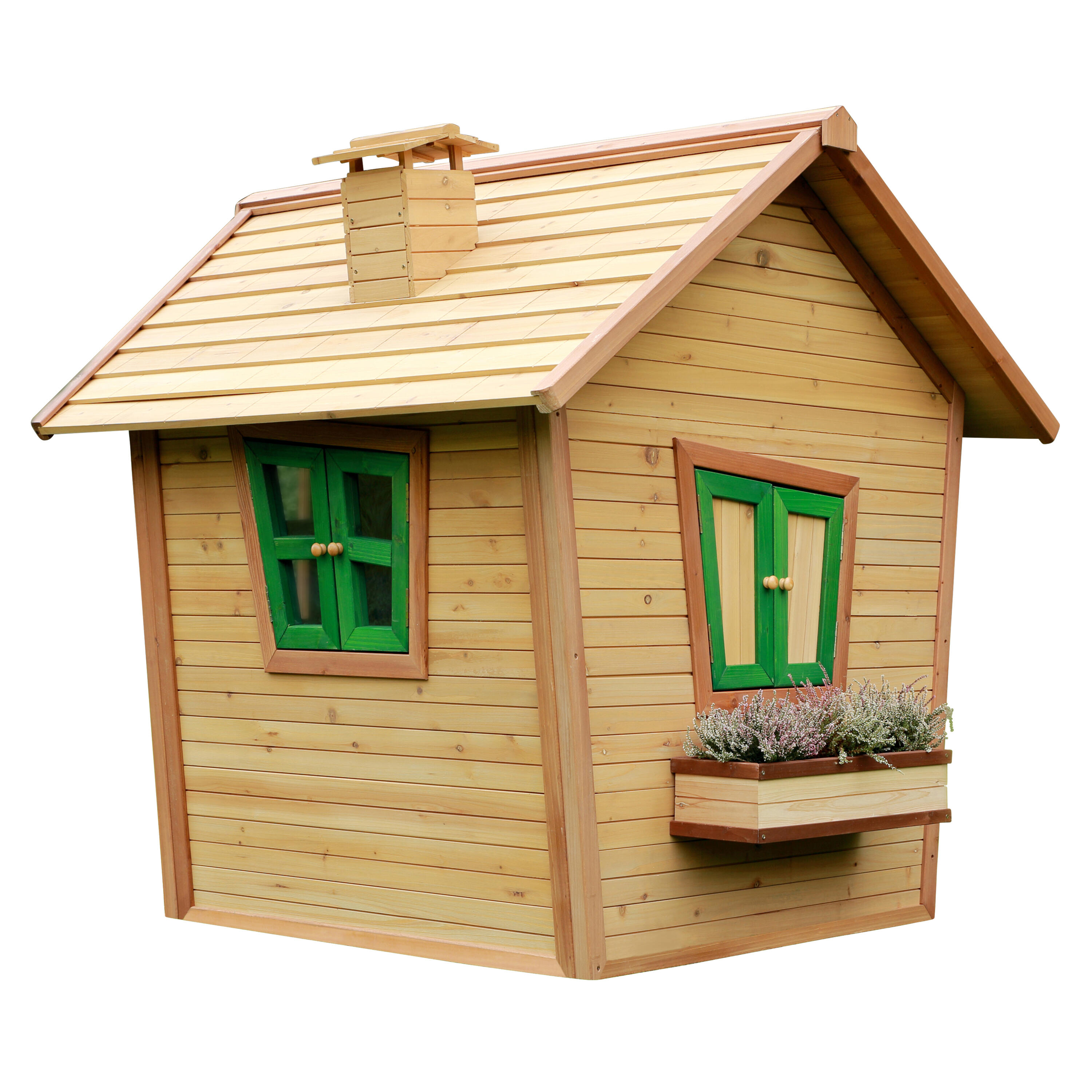 Casita de madera, Alice, marrón/verde 2/7