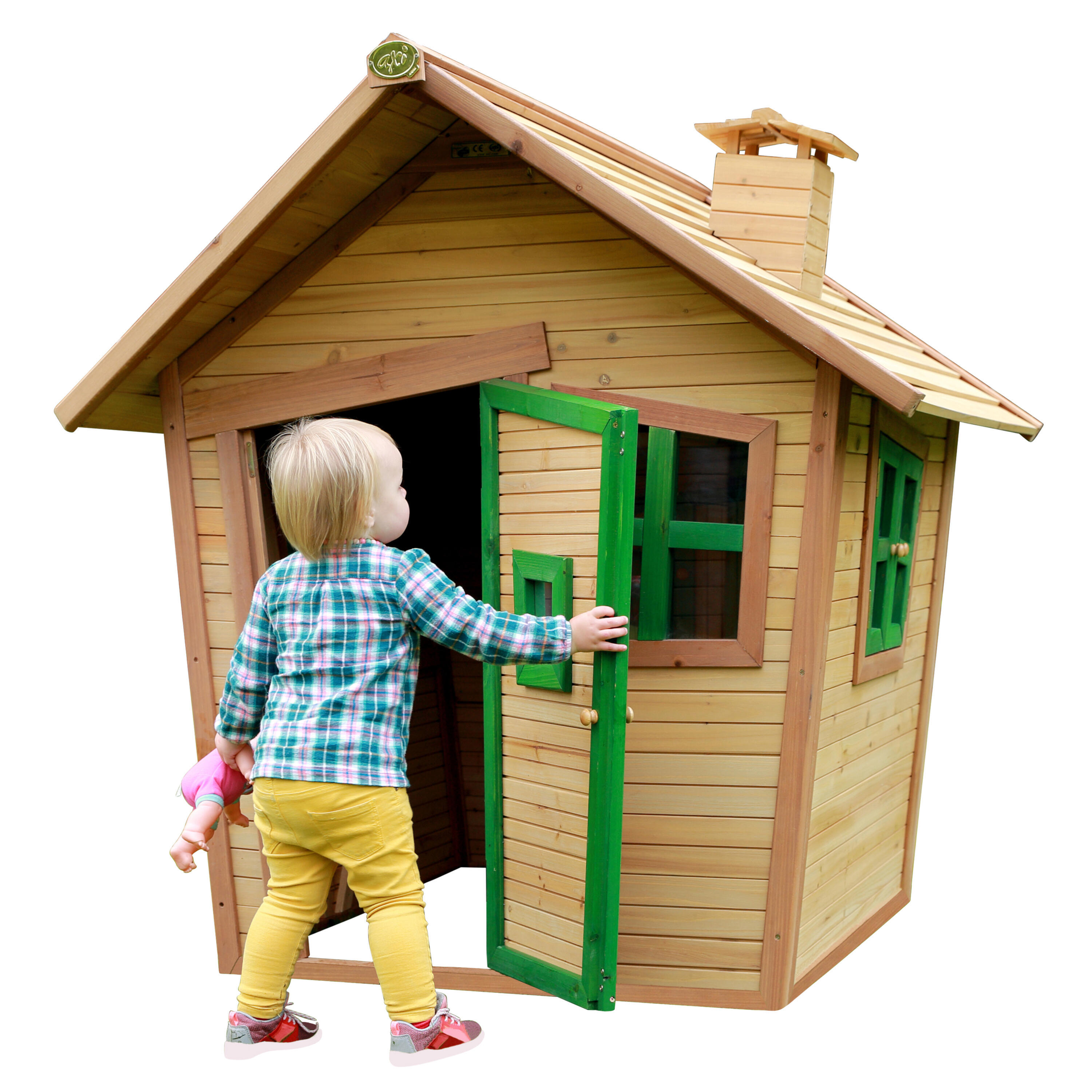 Casita de madera, Alice, marrón/verde 6/7