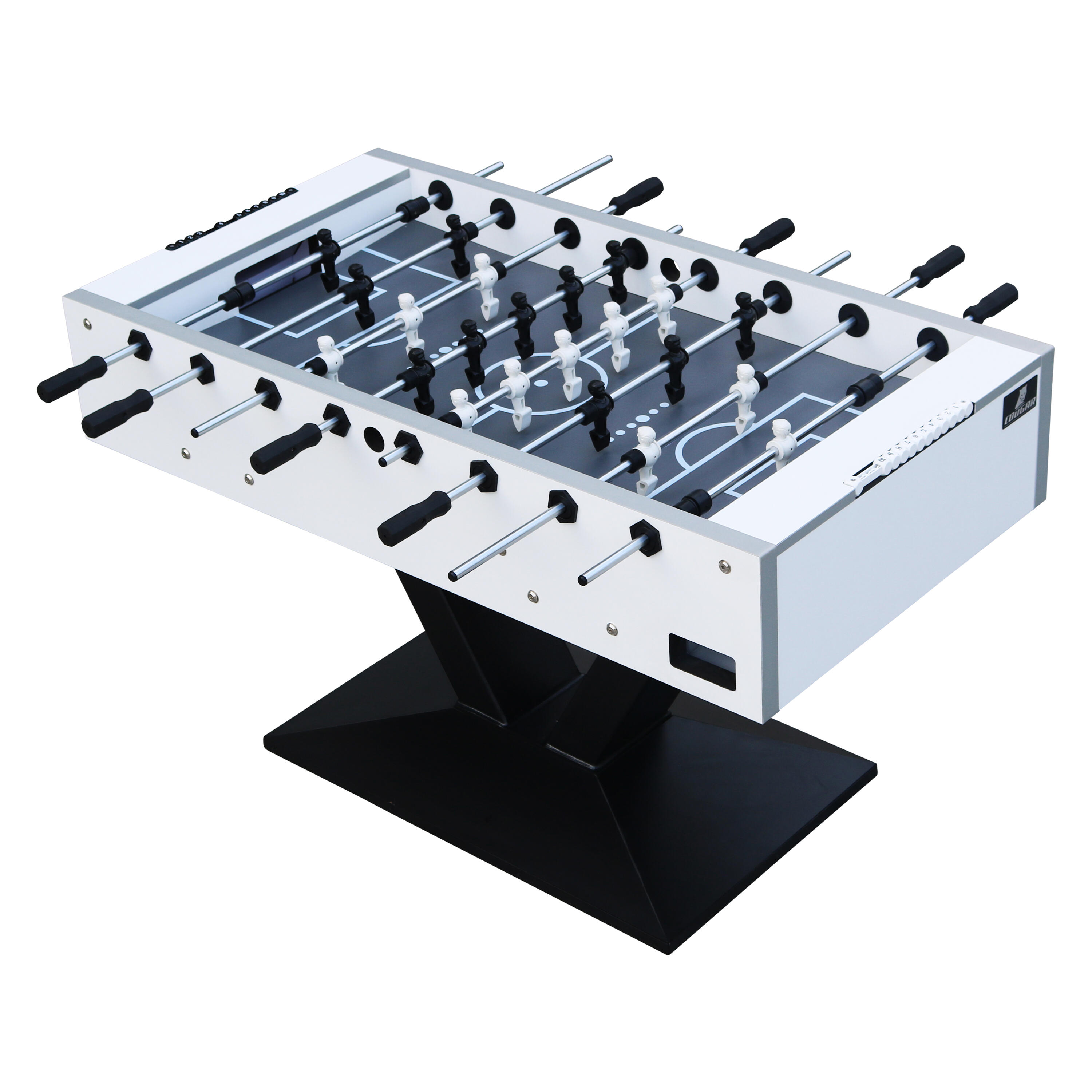 Mesa de futbolín, 4 pelotas y marcador Worldcup Premium Pro, blanco 2/7
