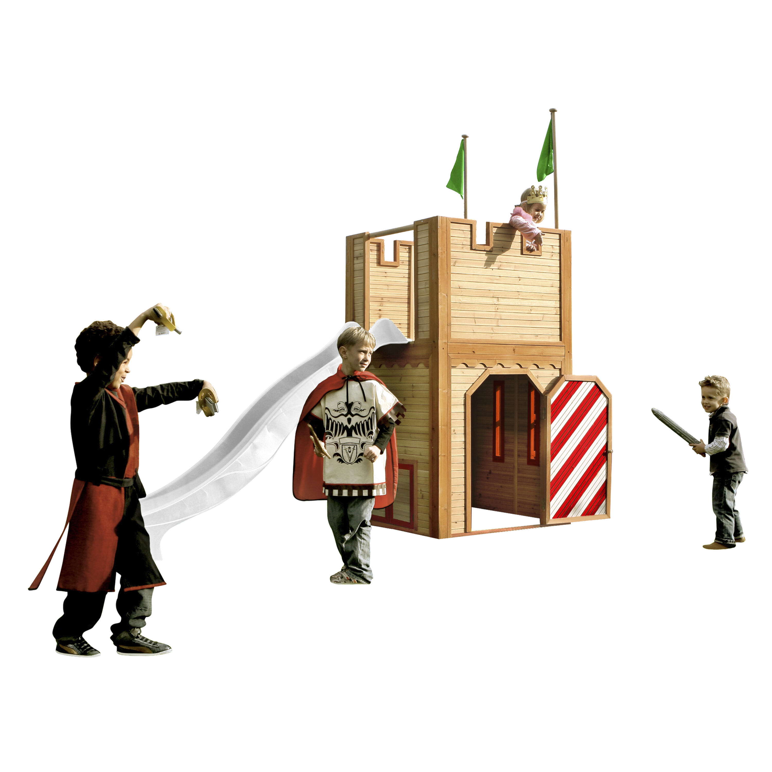 Drewniany domek dla dzieci, drewniana chatka, AXI Arthur, zjeżdżalnia 2/7