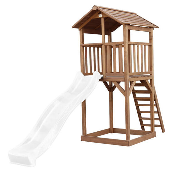 Aire de jeux Beach Tower Marron - Toboggan Blanc