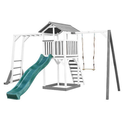 Struttura arrampicata Beach Tower grigia altalena scaletta scivolo blu