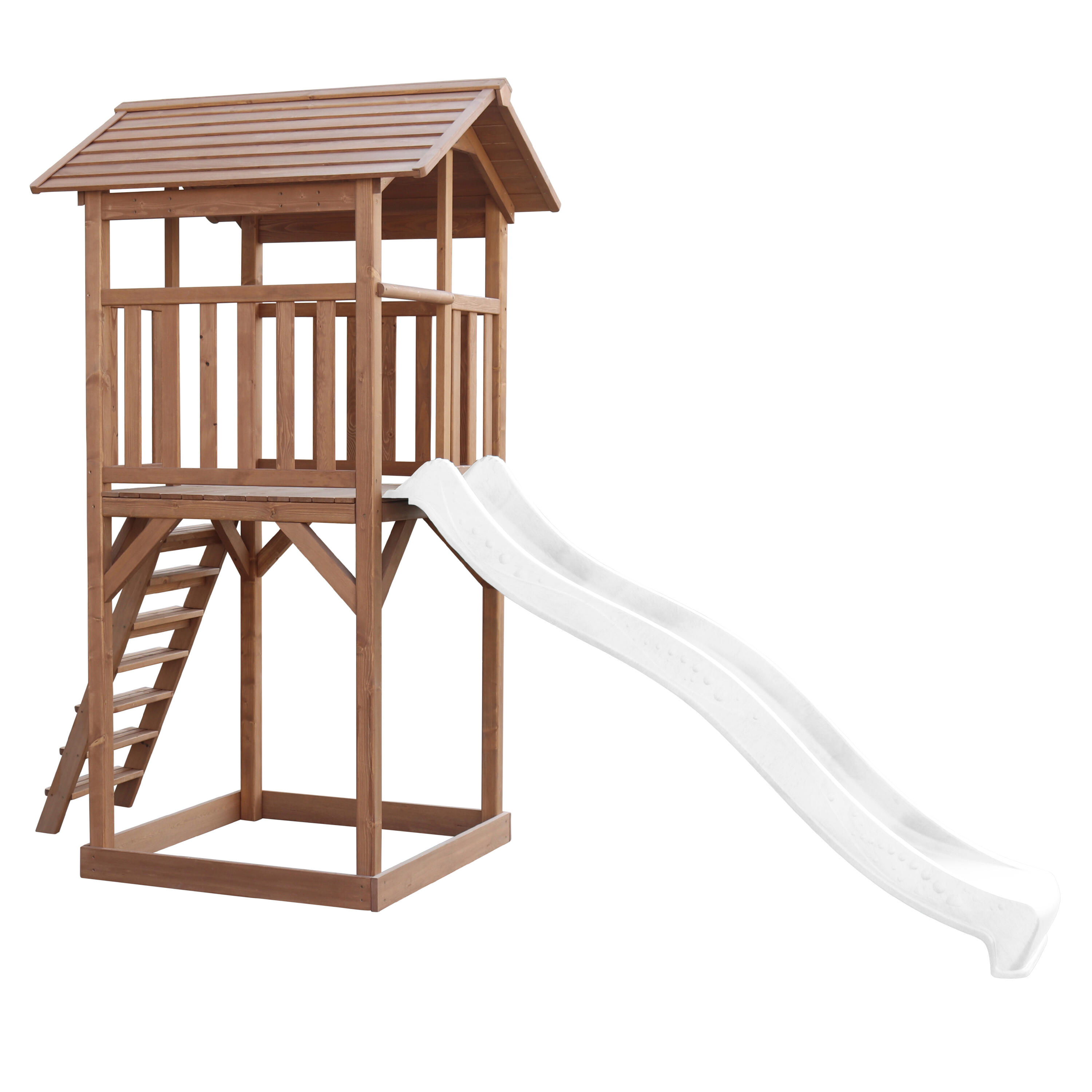 Aire de jeux Beach Tower Marron - Toboggan Blanc 6/7
