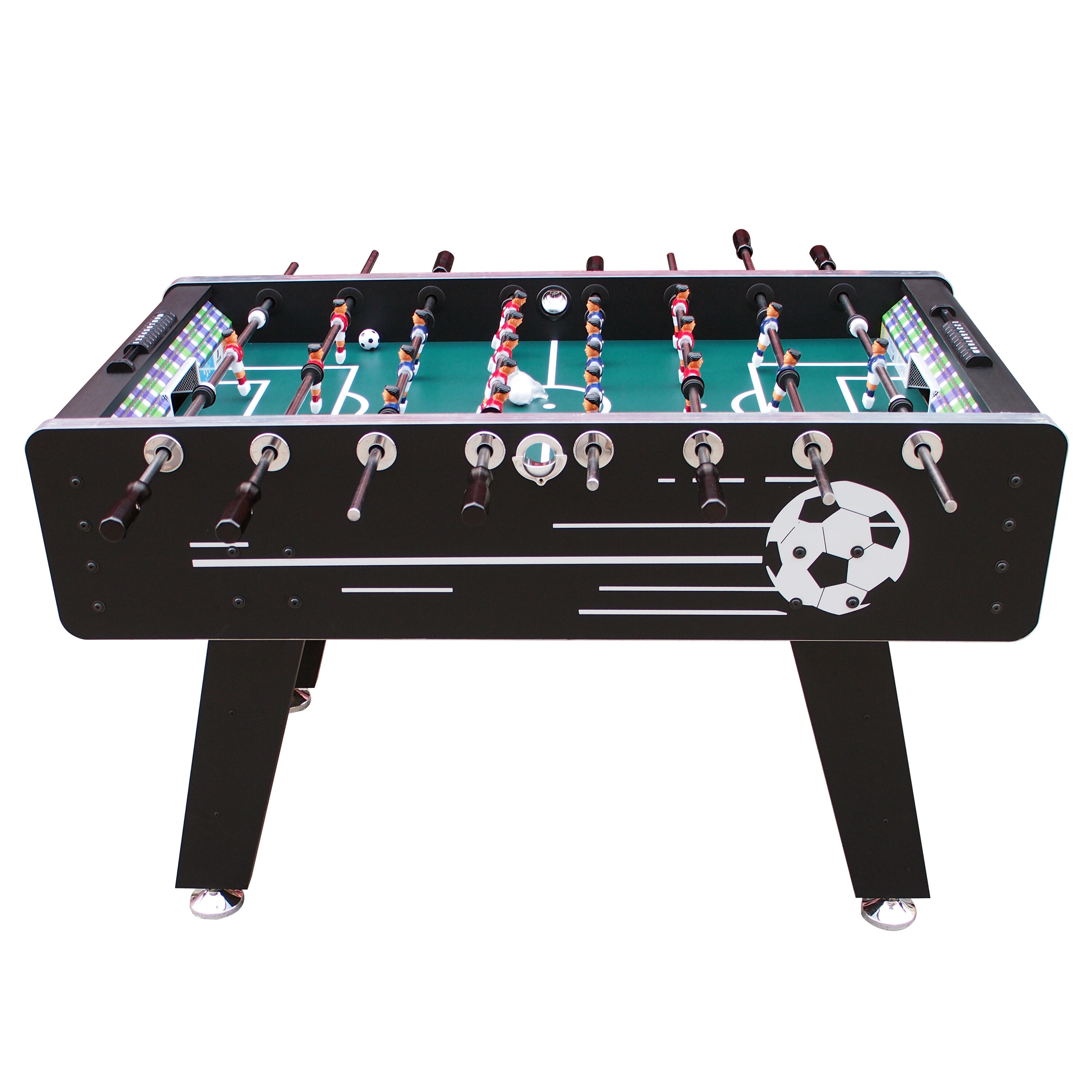 COUGAR Striker Baby-foot – Table 122x61,5x79 Cm – Bois Foncé/noir – 2 Balles – Compteur – Dès 5 Ans