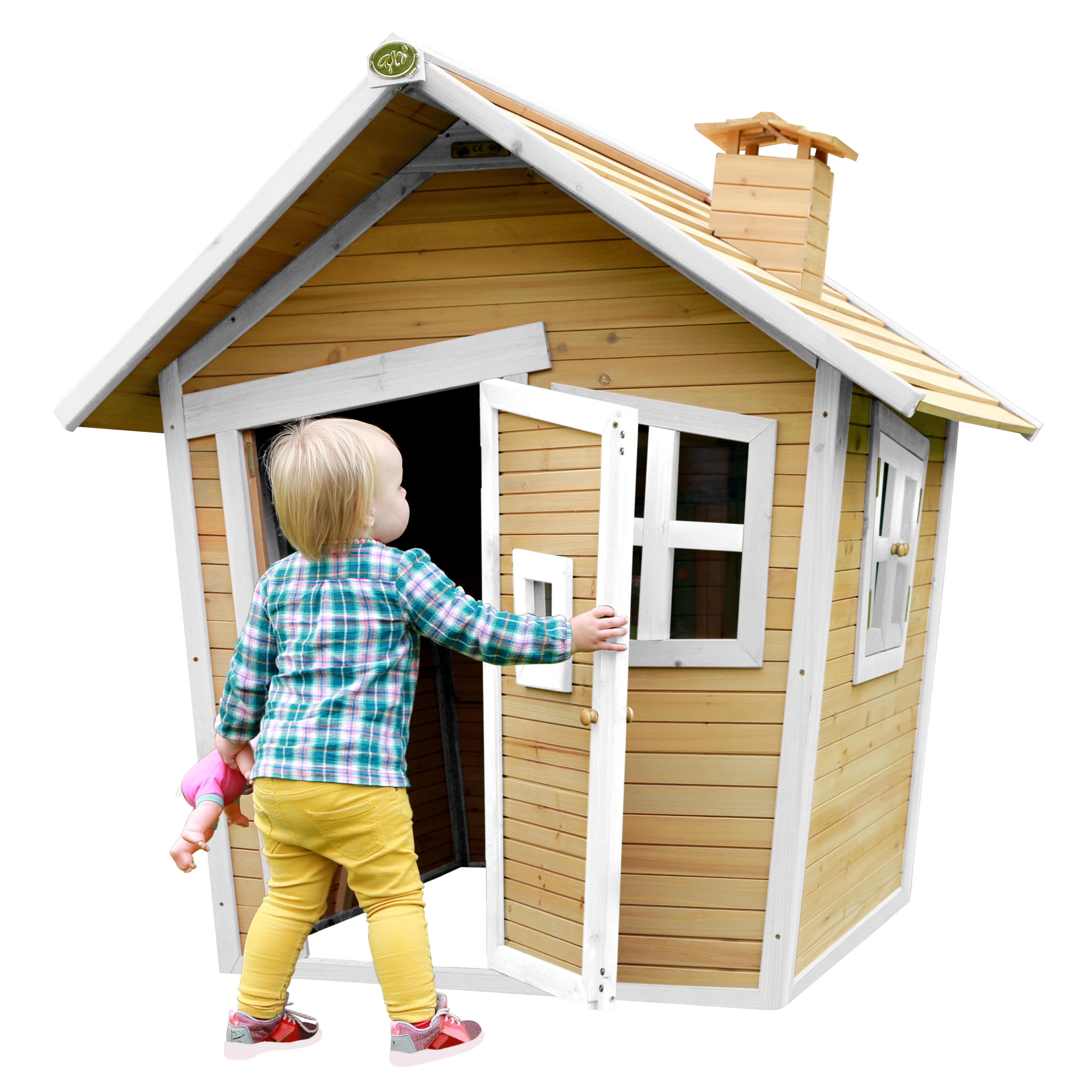 Maisonnette en bois, Alice, Marron/Blanche 6/7