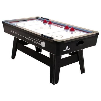 Hattrick Hero Airhockeytafel, 6 ft, met Pushers en Pucks, Zwart/Wit
