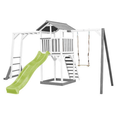 Struttura arrampicata Beach Tower grigia altalena scaletta scivolo blu