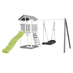 Aire de jeux Beach Tower Grise/Blanche Toboggan gris
