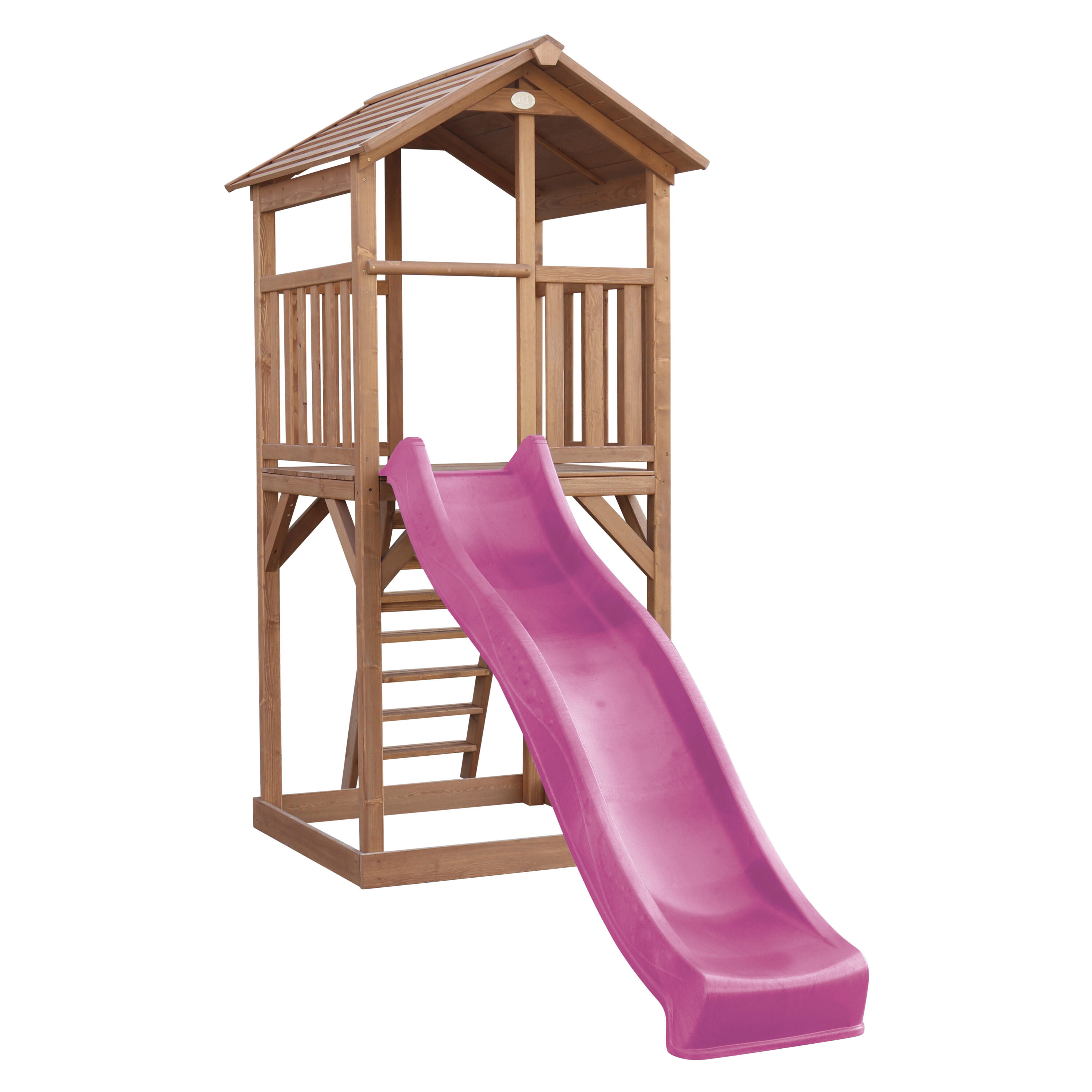 Parque Infantil Beach Tower marrón - Tobogán violeta 5/7