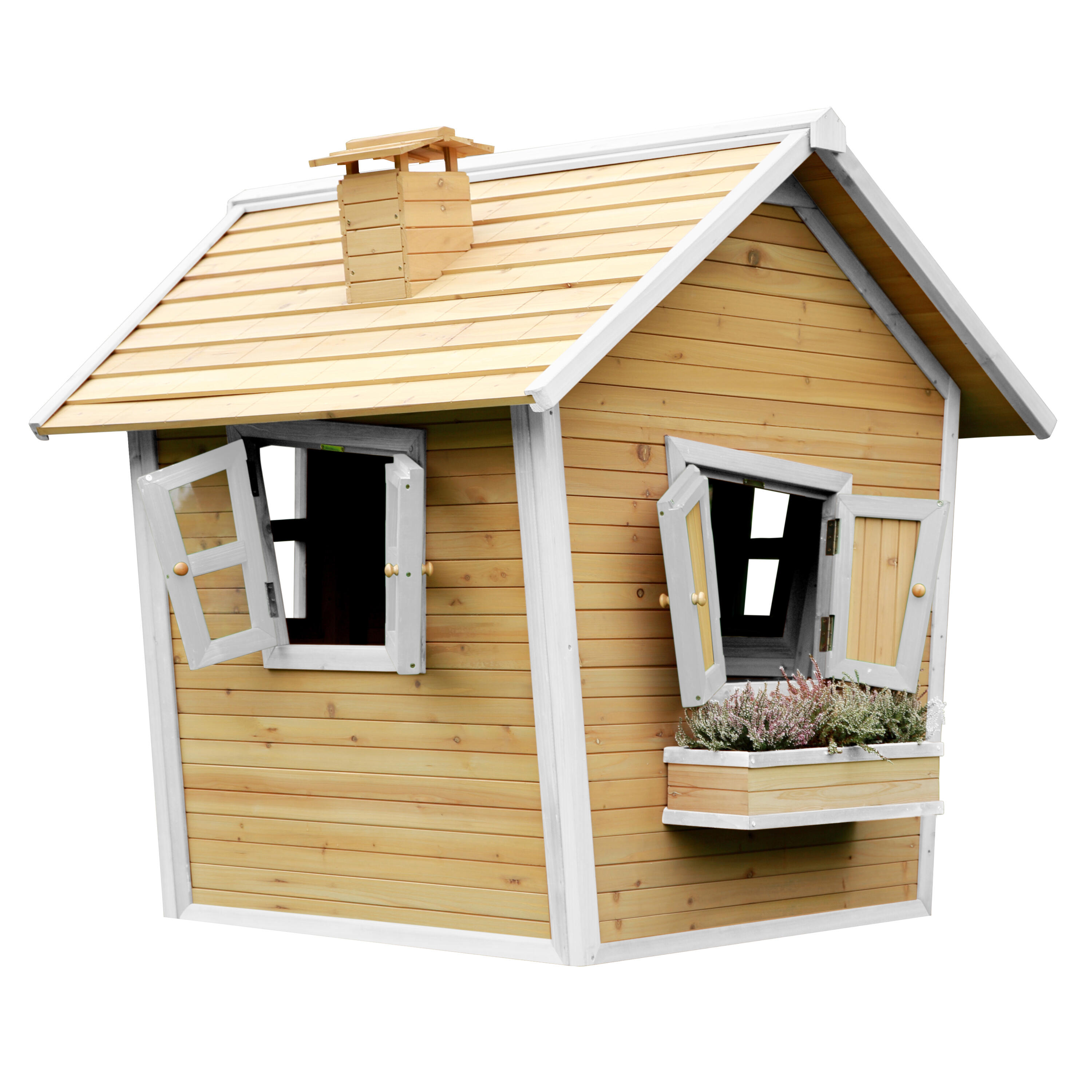 Maisonnette en bois, Alice, Marron/Blanche 5/7