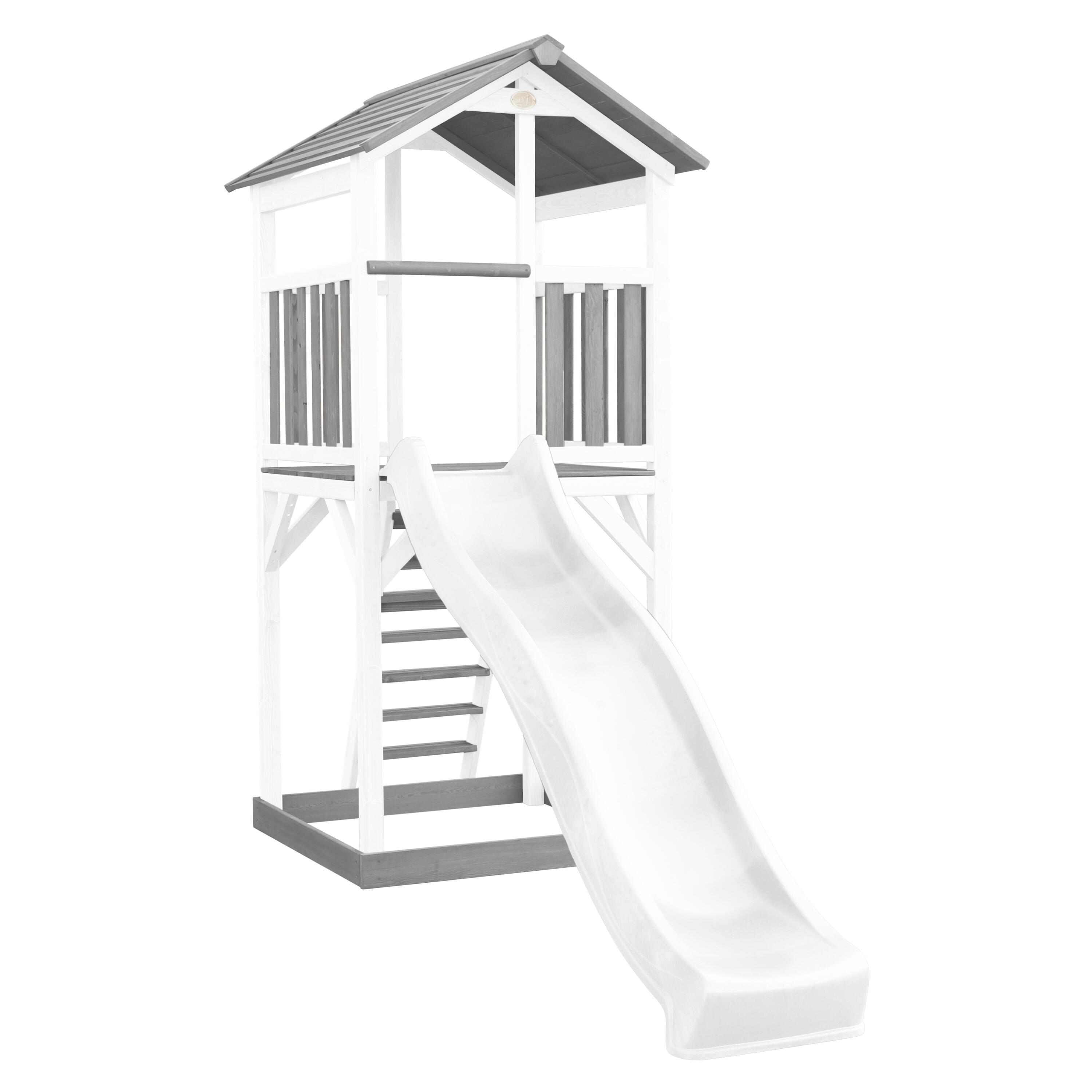 Aire de jeux Beach Tower Grise/Blanche - Toboggan Blanc 5/7