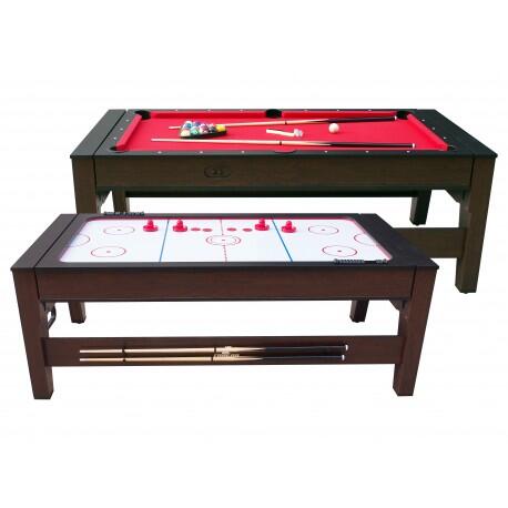 Tavolo da biliardo e air hockey Reverso 6ft | Accessori inclusi marrone