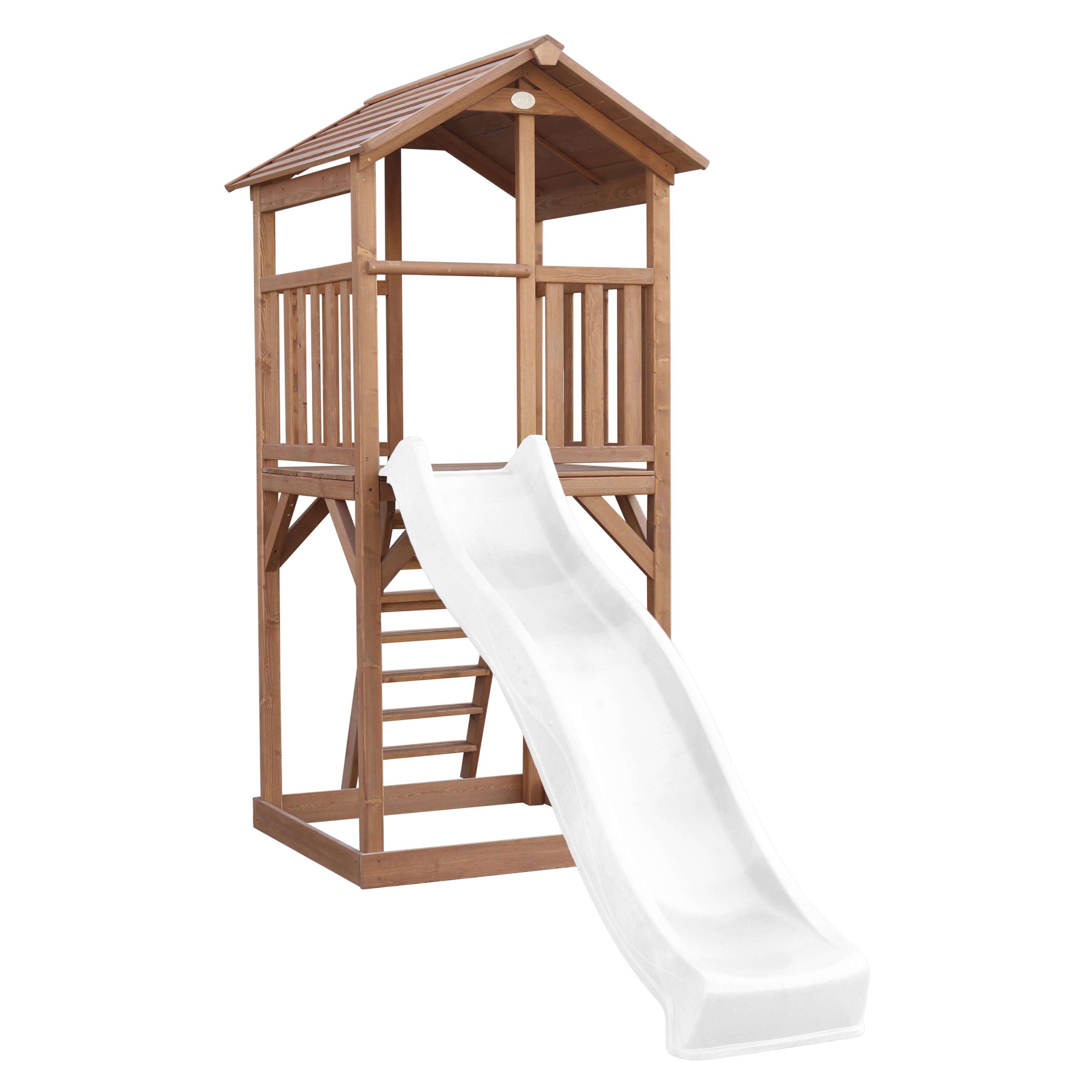 Aire de jeux Beach Tower Marron - Toboggan Blanc 5/7