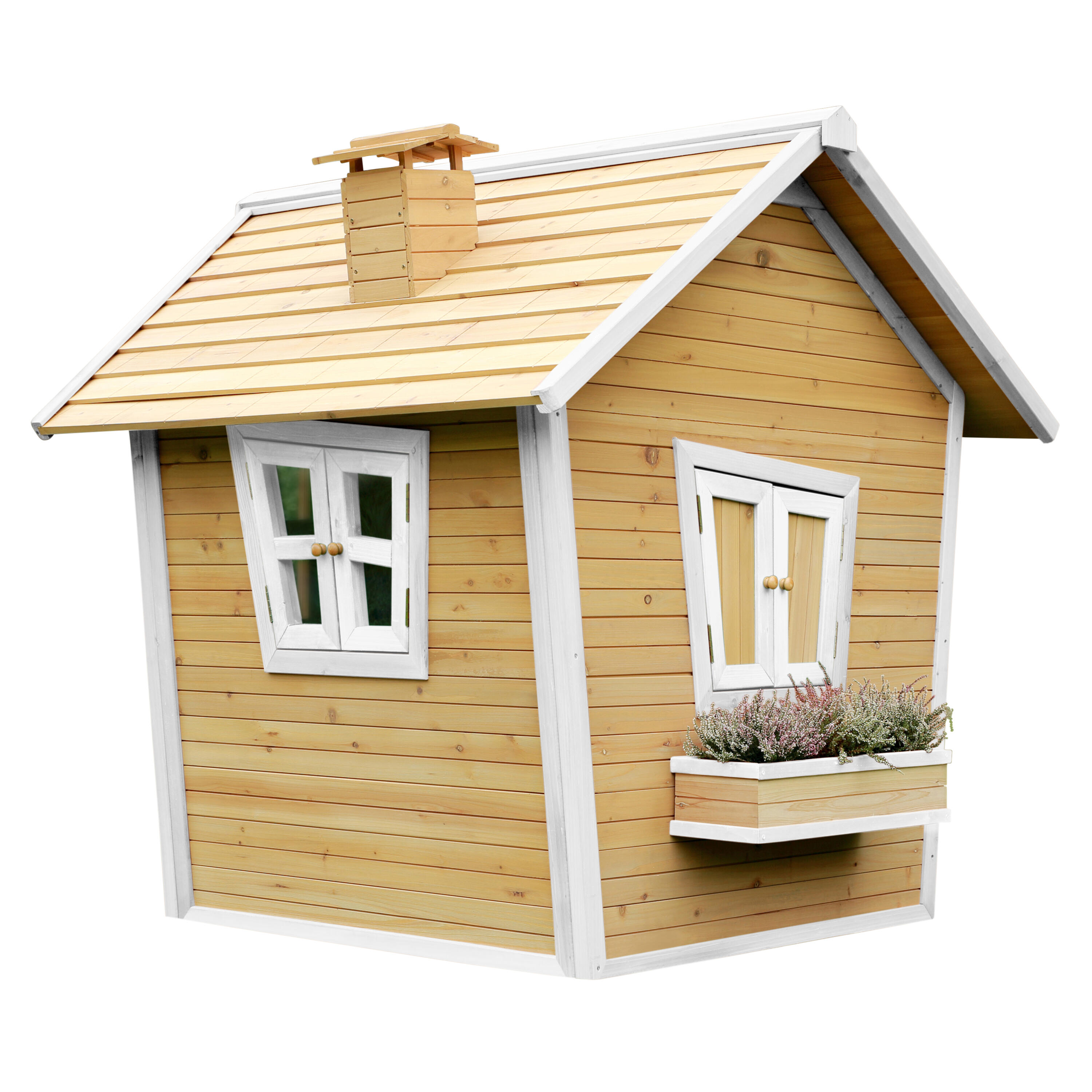 Maisonnette en bois, Alice, Marron/Blanche 2/7