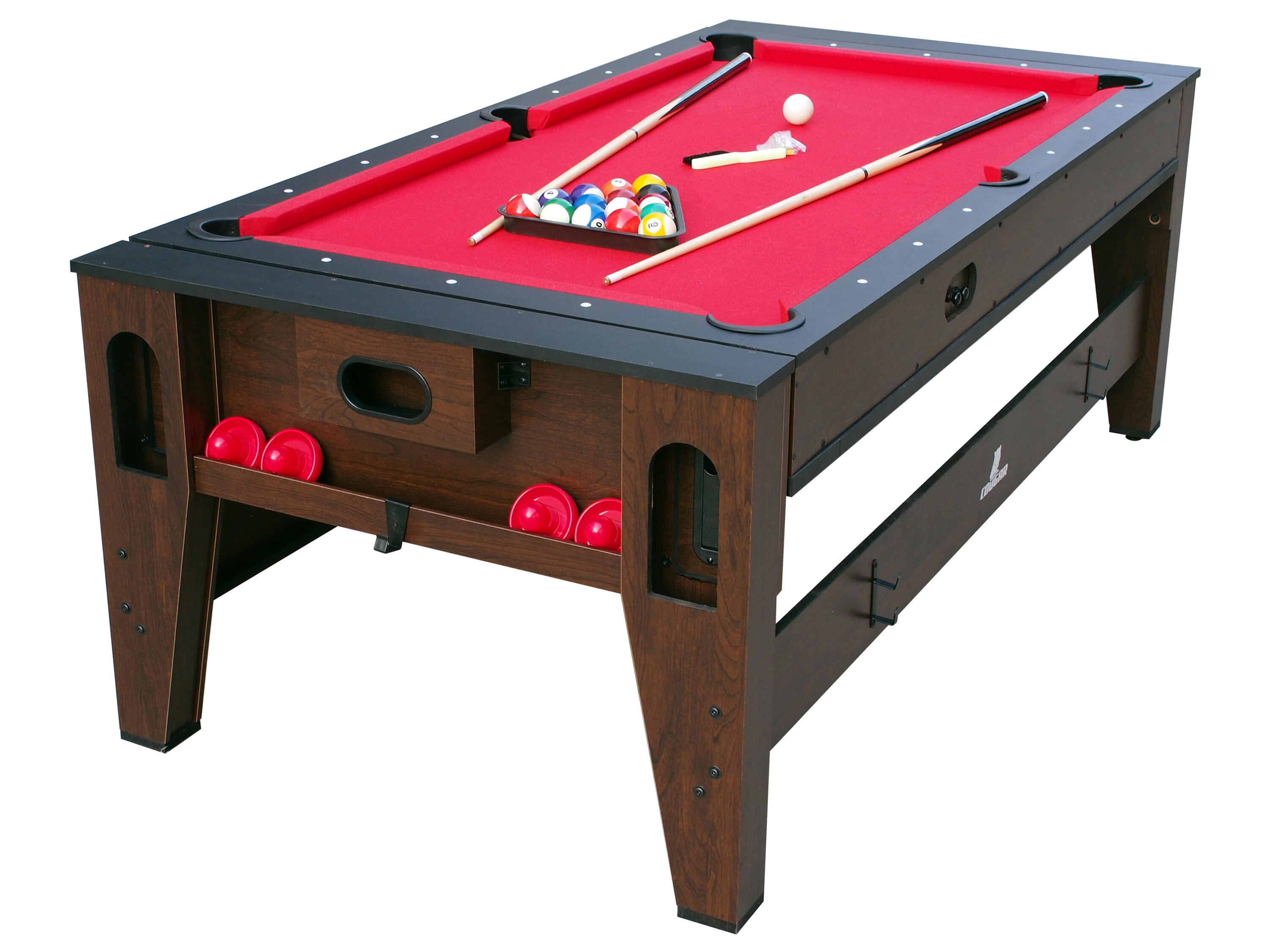 Cougar Reverso Pool & Airhockey Tafel 6ft bruin | Inclusief Accessoires 5/7
