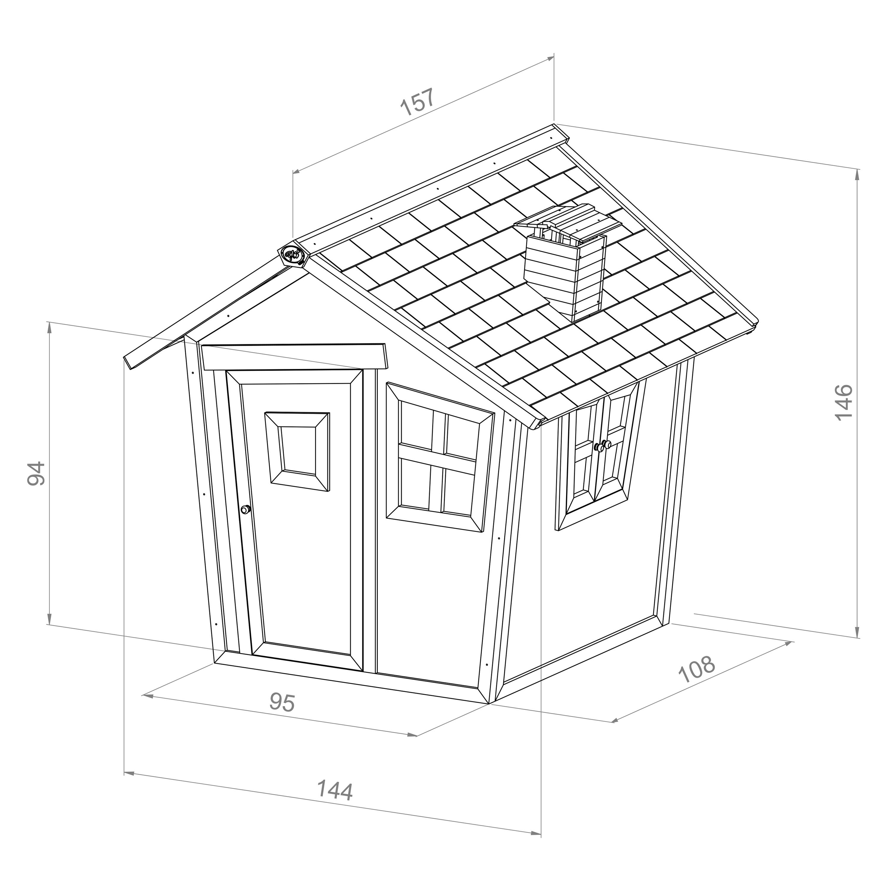 Maisonnette en bois, Alice, Marron/Blanche 4/7