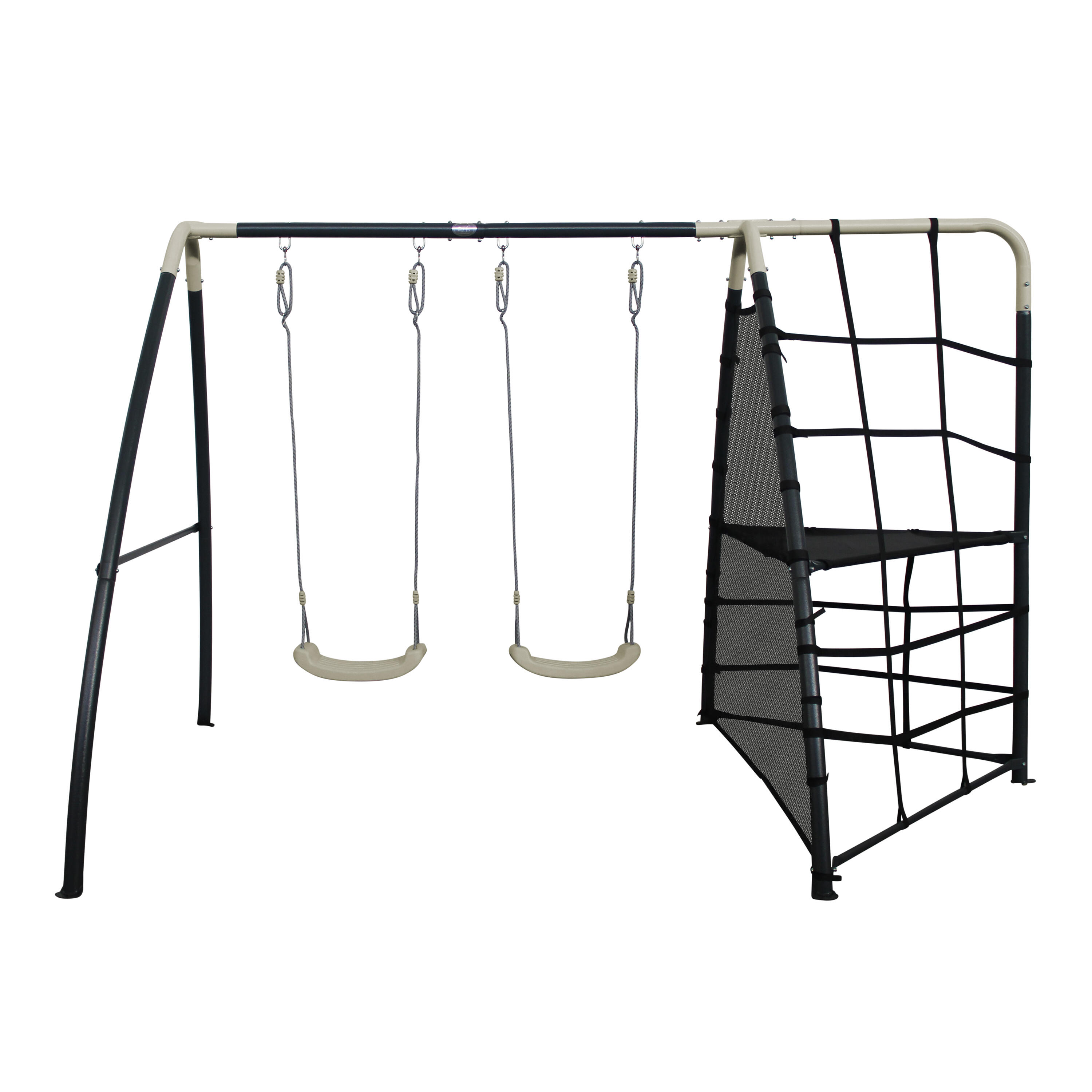Balançoire en métal, 2 agrès, Anthracite/Crème 3/7
