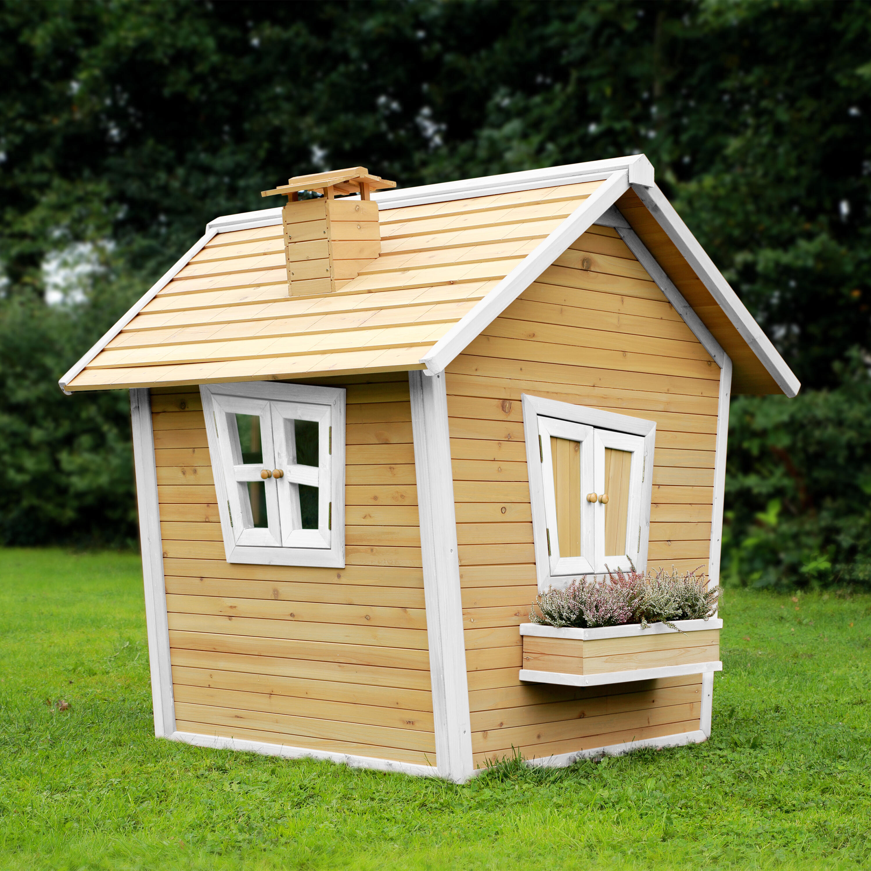Maisonnette en bois, Alice, Marron/Blanche 7/7