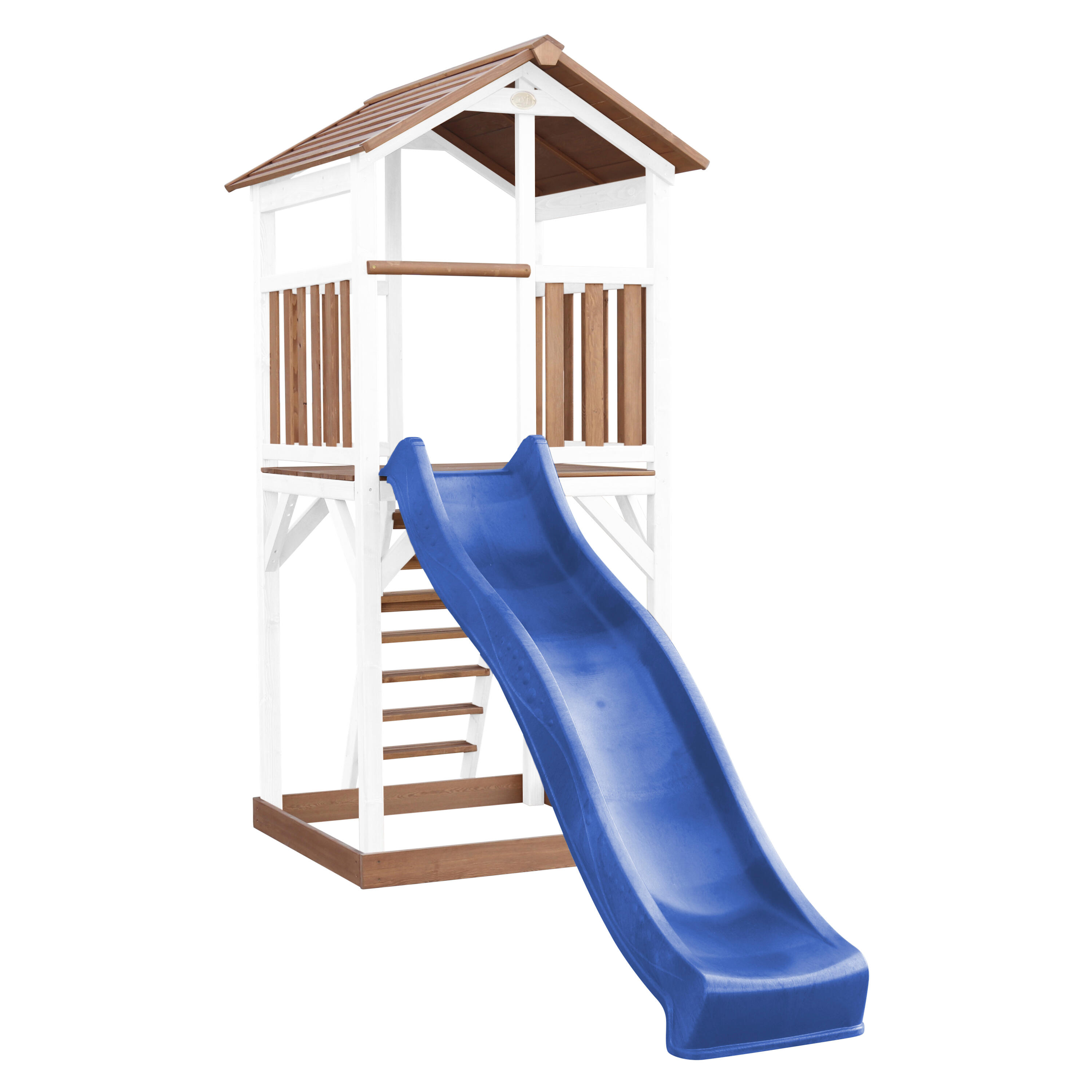 Struttura arrampicata Beach Tower marrone/bianca - scivolo blu 5/7