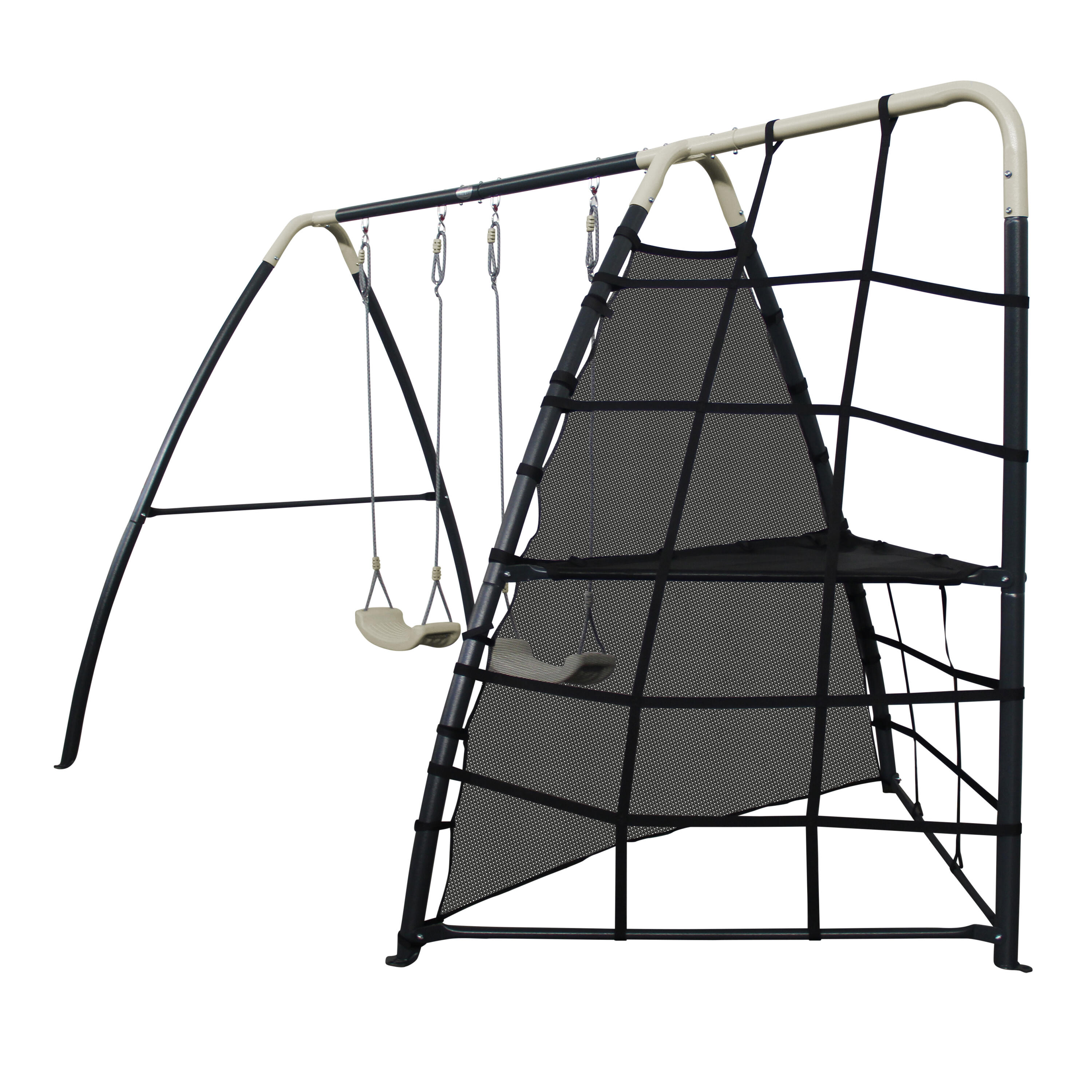 Balançoire en métal, 2 agrès, Anthracite/Crème 4/7