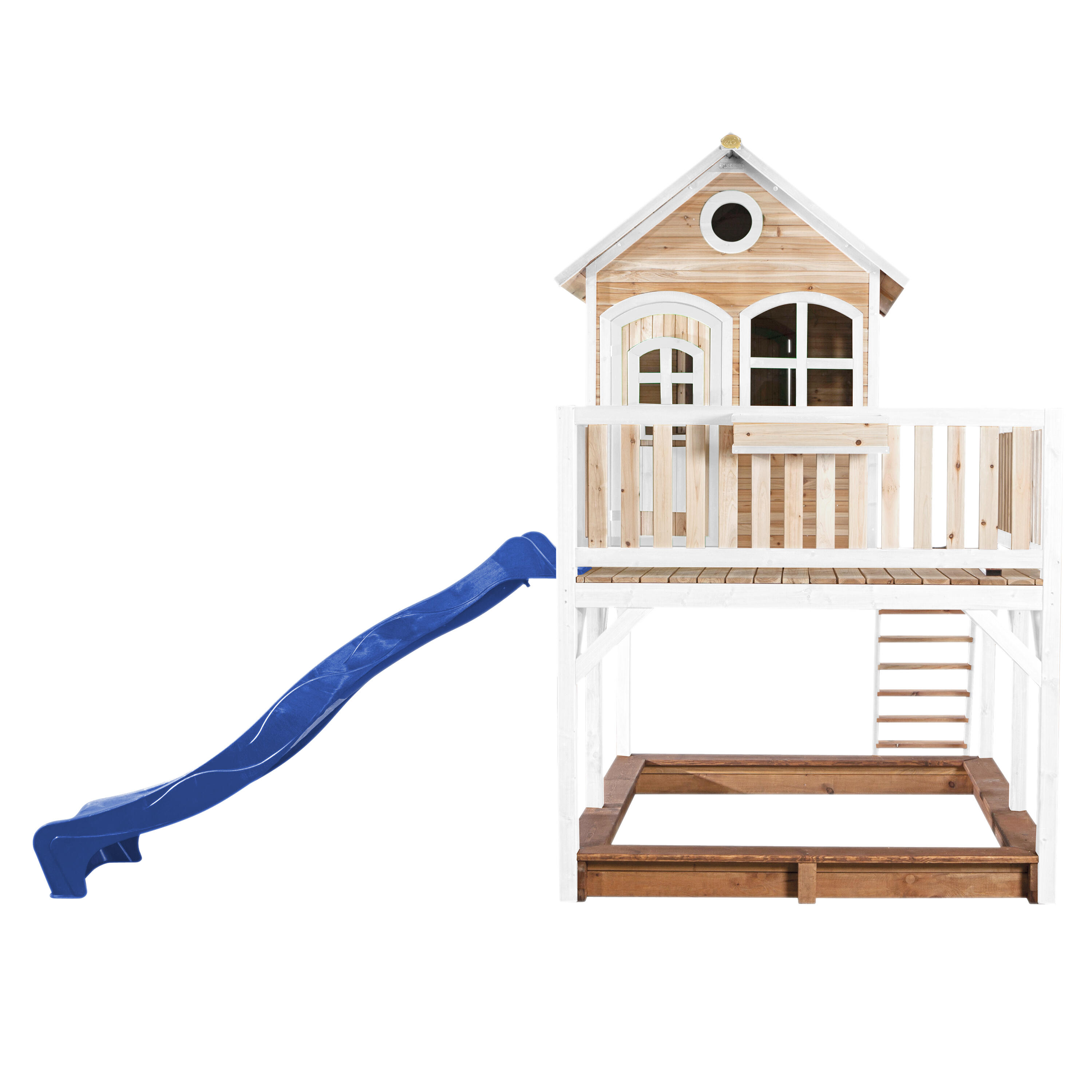 Liam Speelhuis Bruin/Wit, Zandbak & Glijbaan Blauw, FSC-Hout 2/7