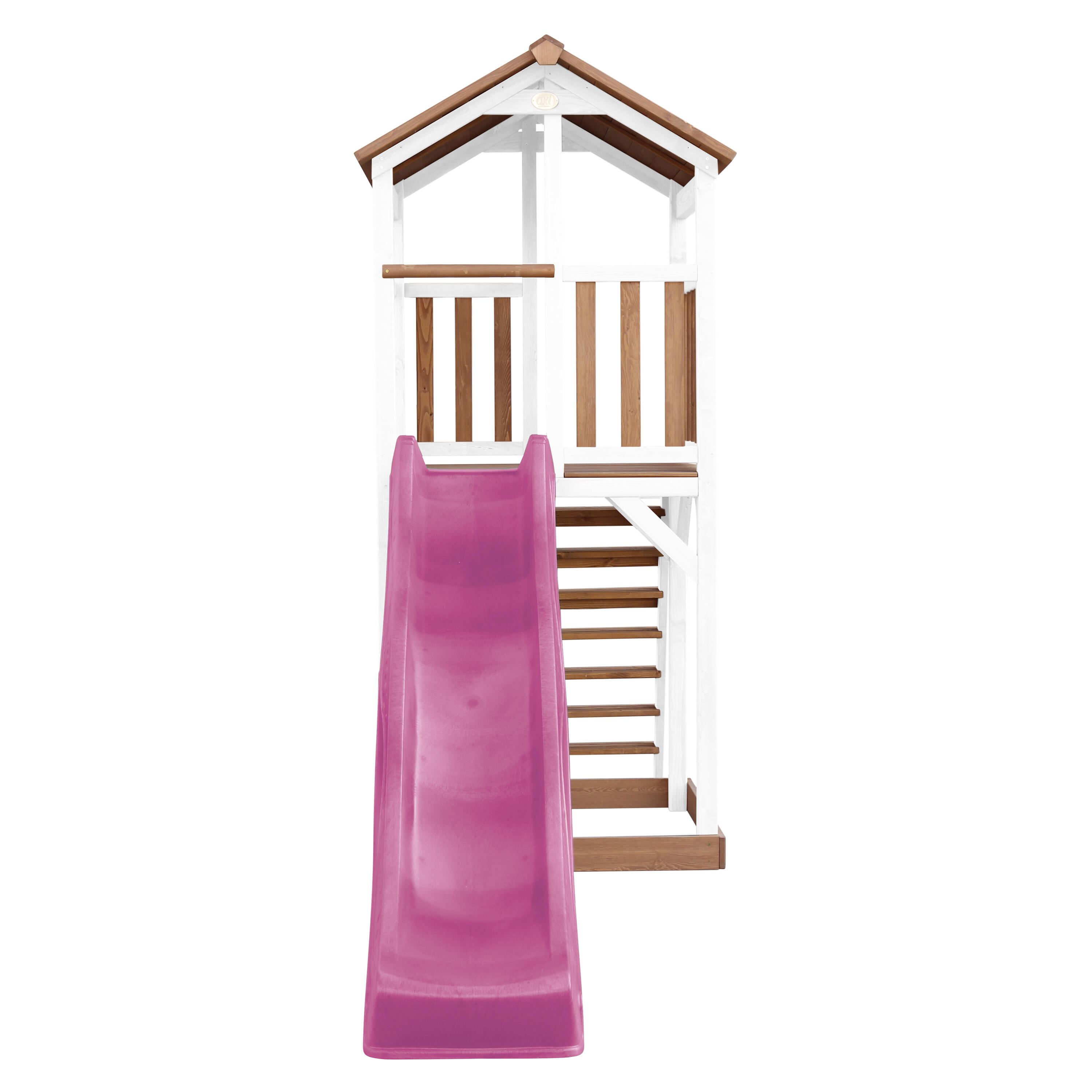Aire de jeux Beach Tower Marron/Blanche - Toboggan Violet 2/7