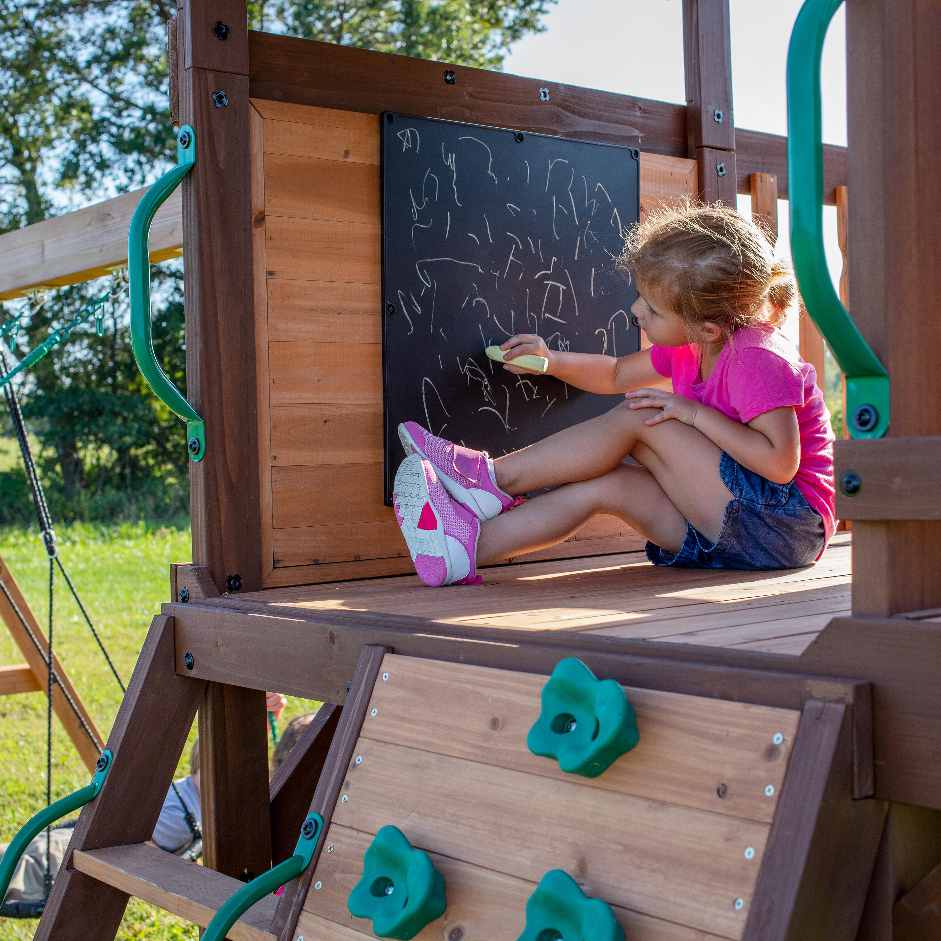 Aire de jeux en bois avec balançoire et toboggan - Lakewood
