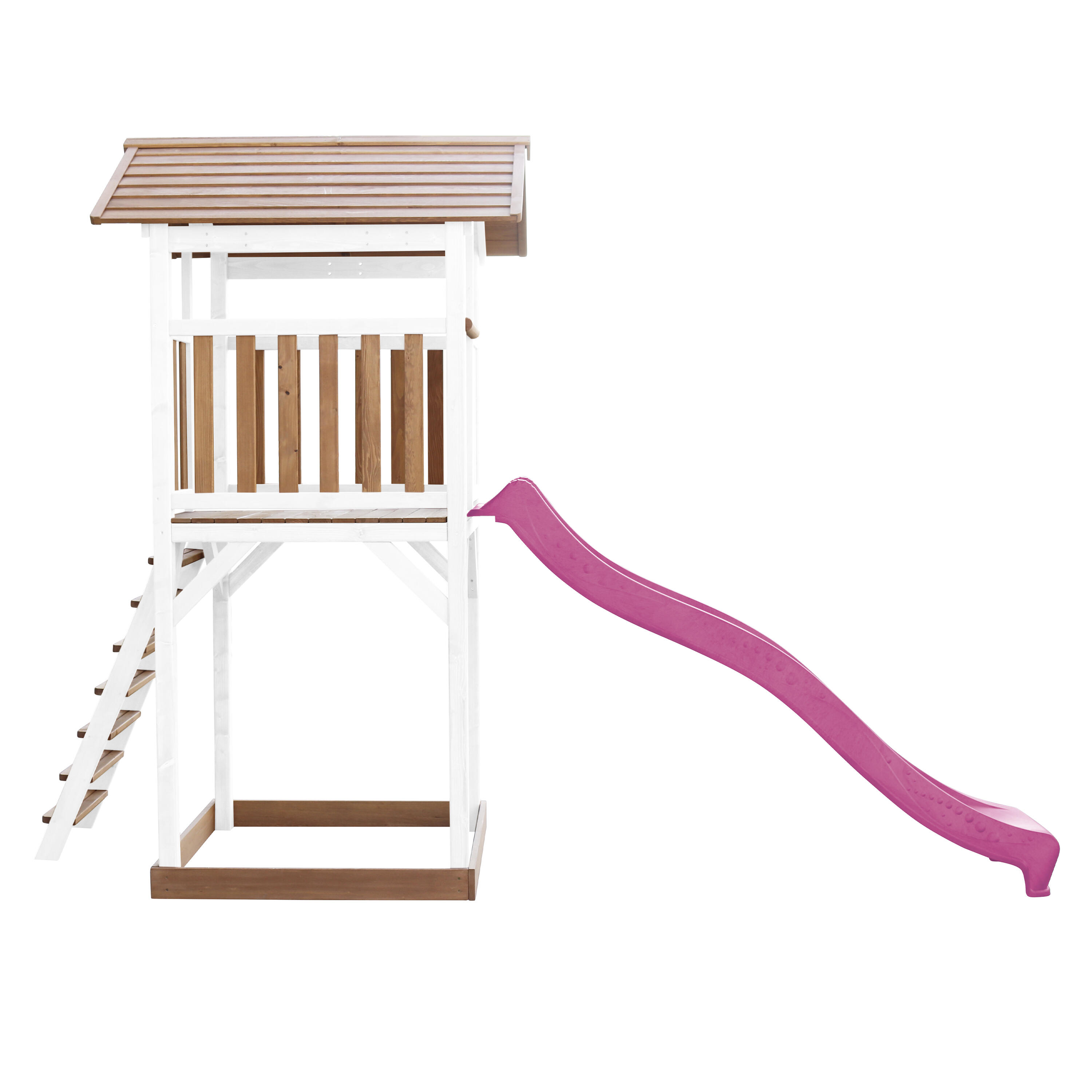 Aire de jeux Beach Tower Marron/Blanche - Toboggan Violet 7/7