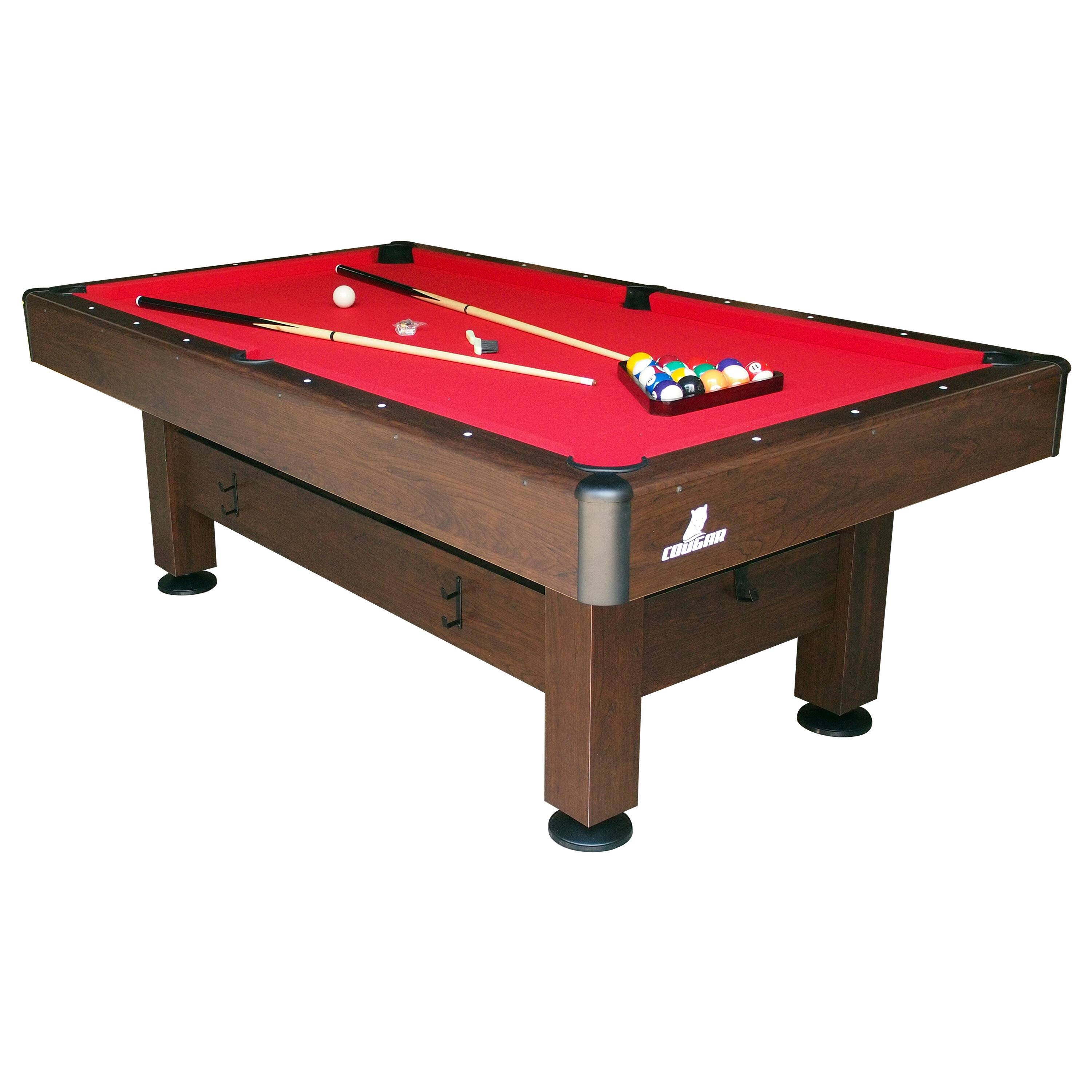 Cougar Saphir 6ft Pooltafel bruin/rood | Inclusief accessoires 1/7