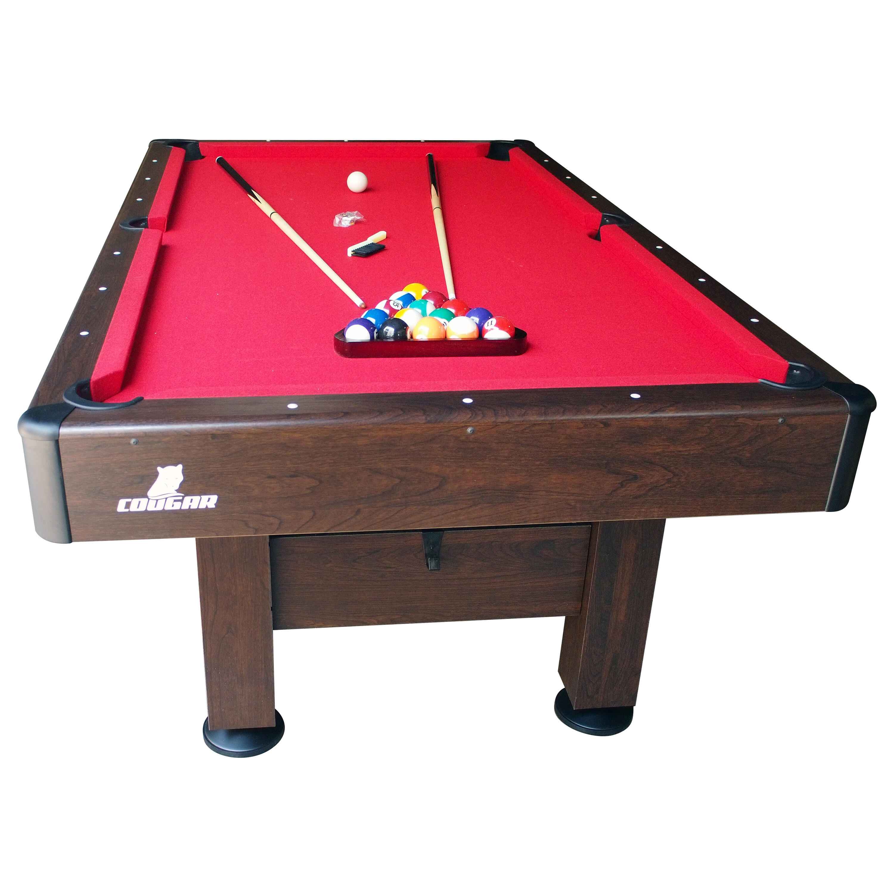 Cougar Saphir 6ft Pooltafel bruin/rood | Inclusief accessoires 3/7